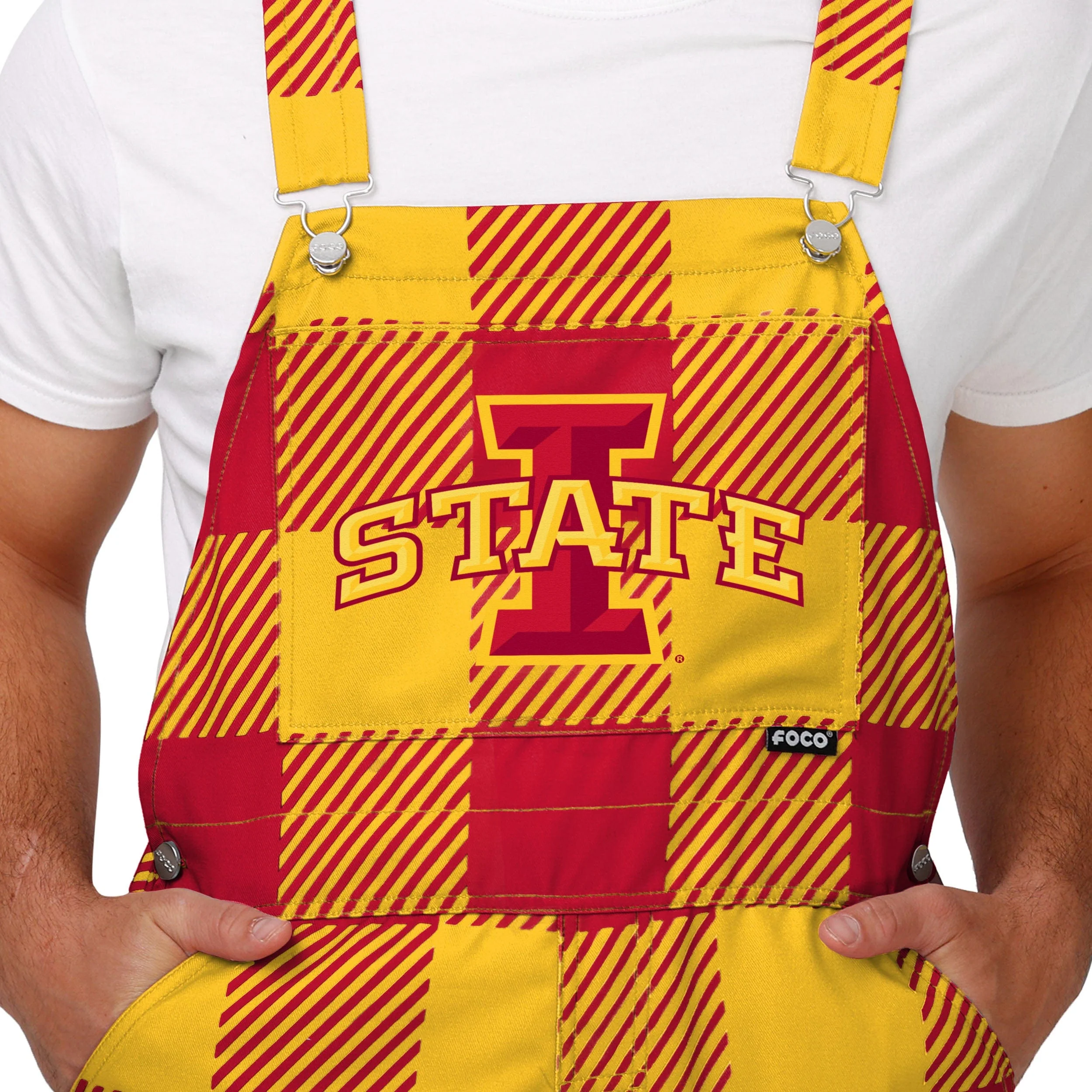 Iowa State Cyclones NCAA Mens Plaid Bib Overalls - Image 4