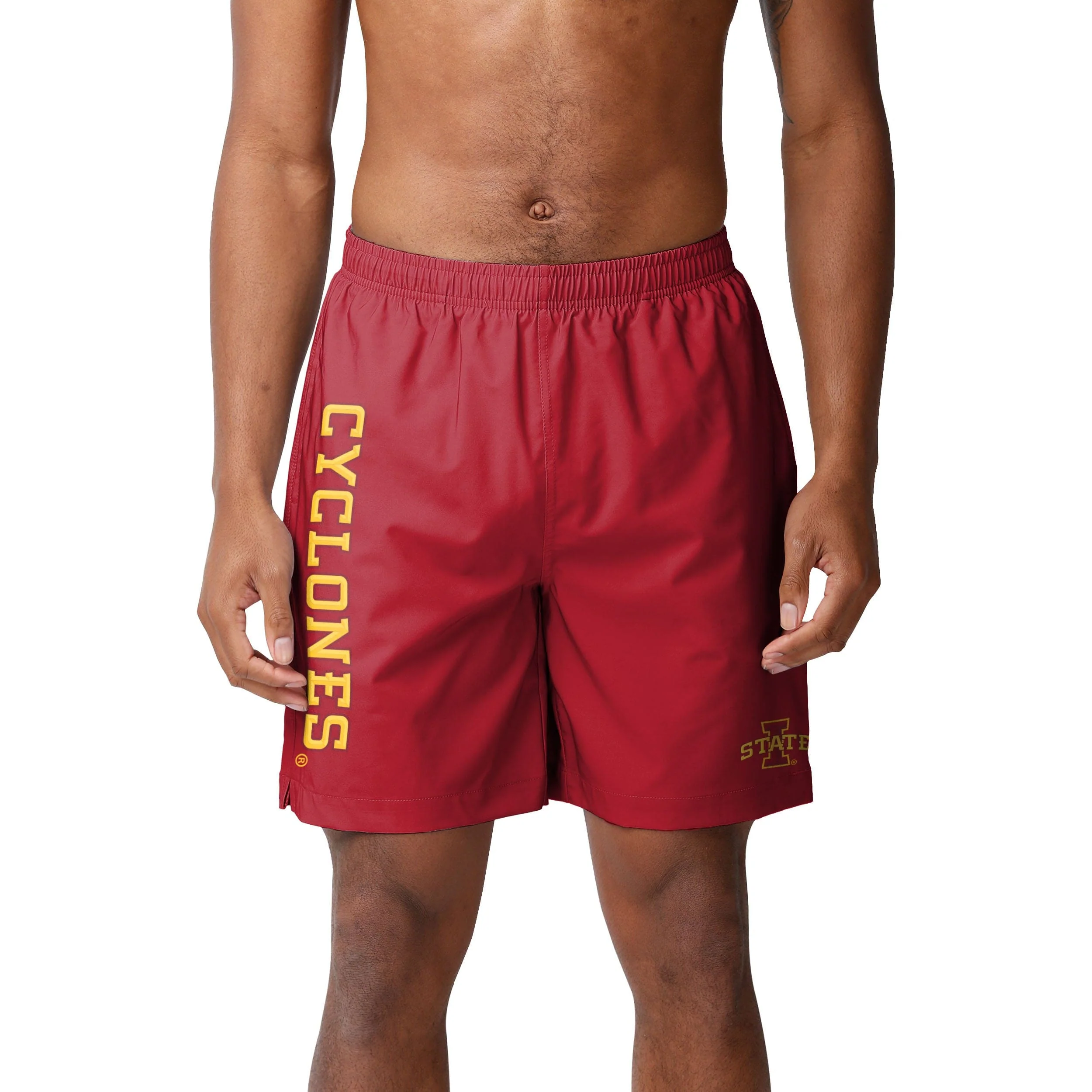 Iowa State Cyclones NCAA Mens Solid Wordmark Traditional Swimming Trunks - Image 2