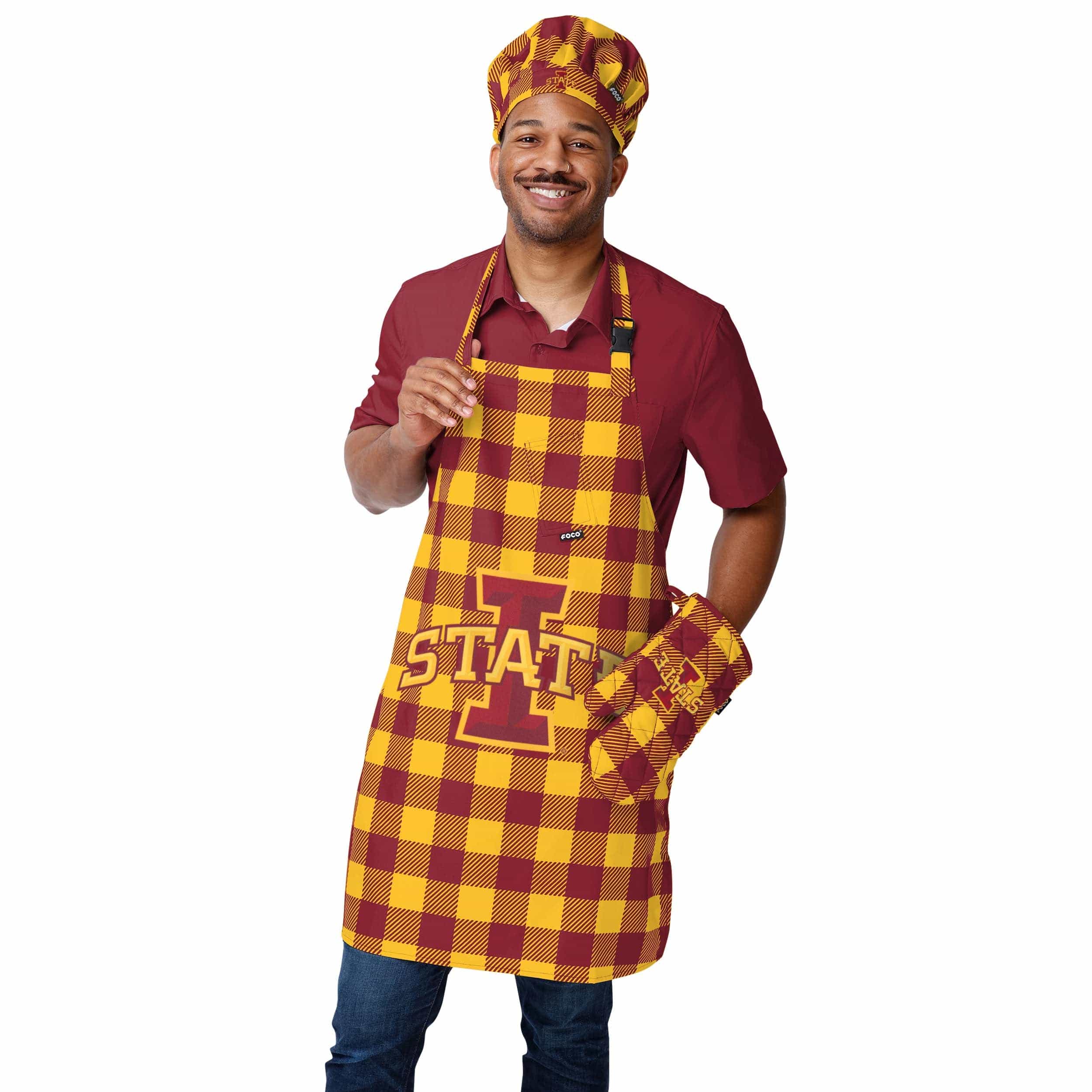 Iowa State Cyclones NCAA Plaid Oven Mitt - Image 2
