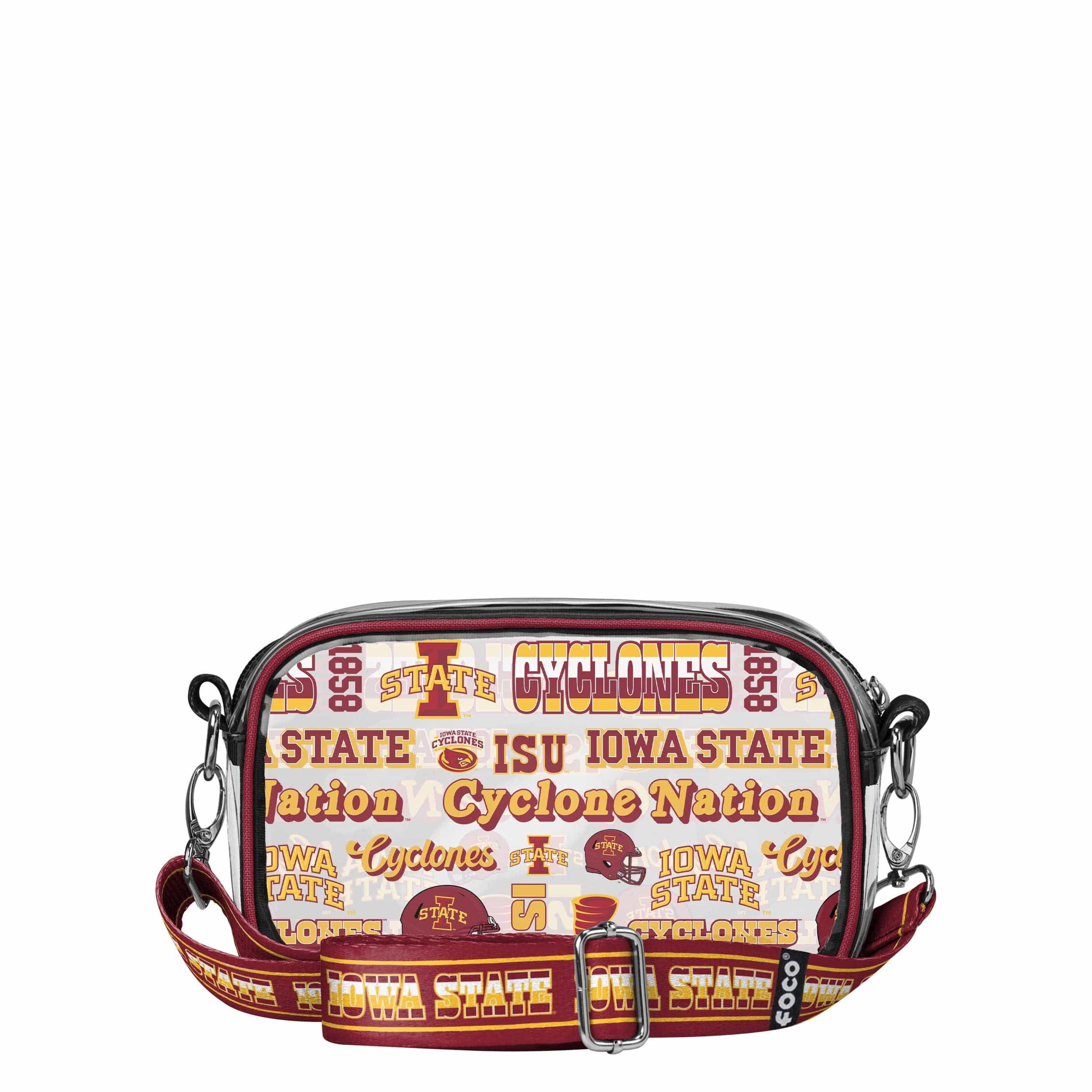 Iowa State Cyclones NCAA Repeat Retro Print Clear Crossbody Bag - Image 5