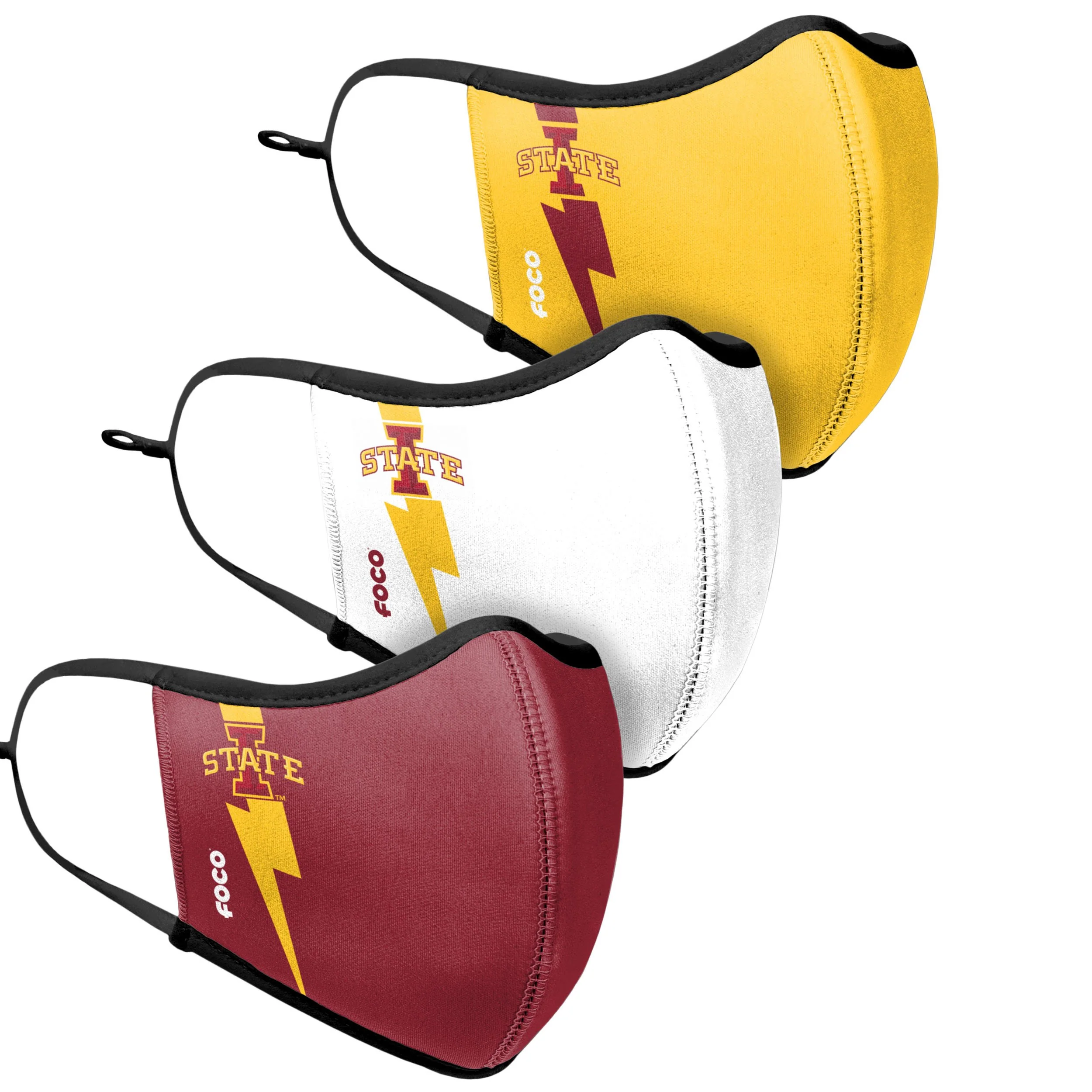 Iowa State Cyclones NCAA Sport 3 Pack Face Cover - Image 3