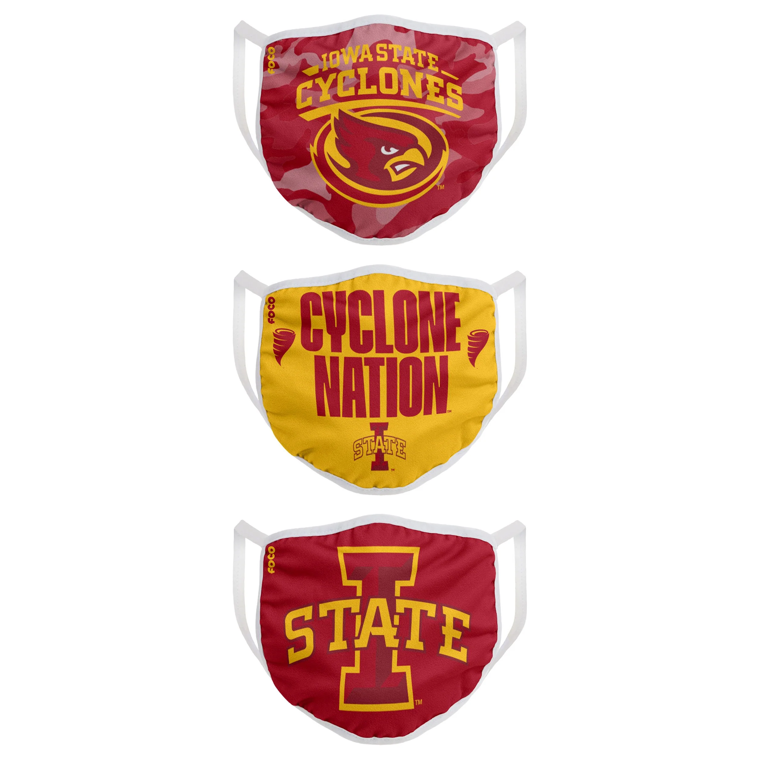 Iowa State Cyclones NCAA Super Fan 3 Pack Face Cover - Image 2