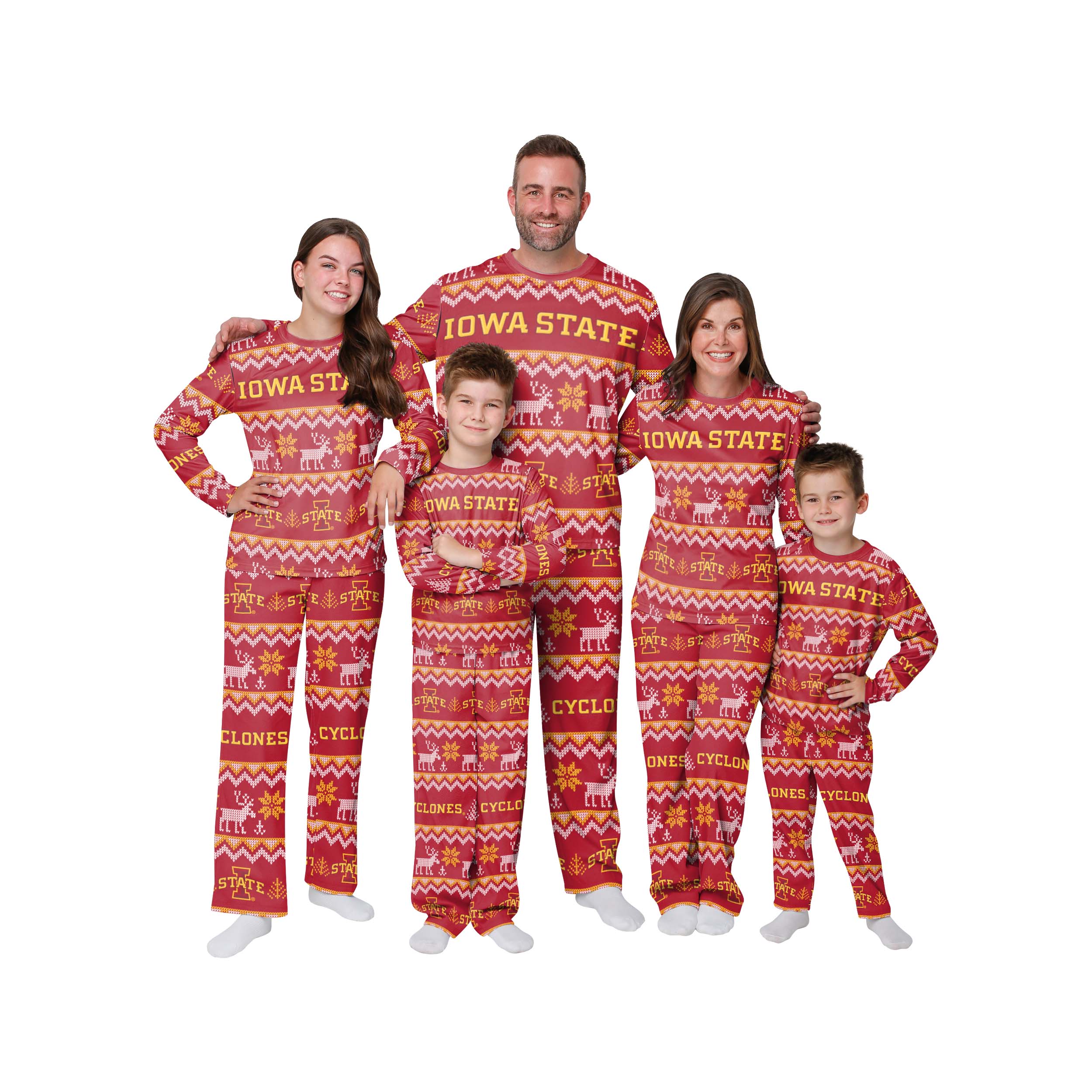 Iowa State Cyclones NCAA Ugly Pattern Family Holiday Pajamas