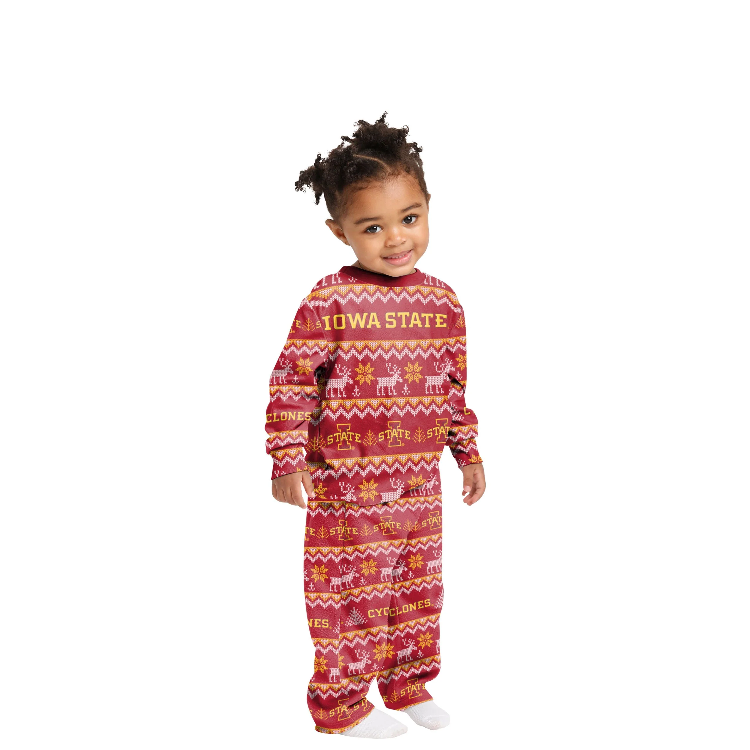 Iowa State Cyclones NCAA Ugly Pattern Family Holiday Pajamas - Image 3