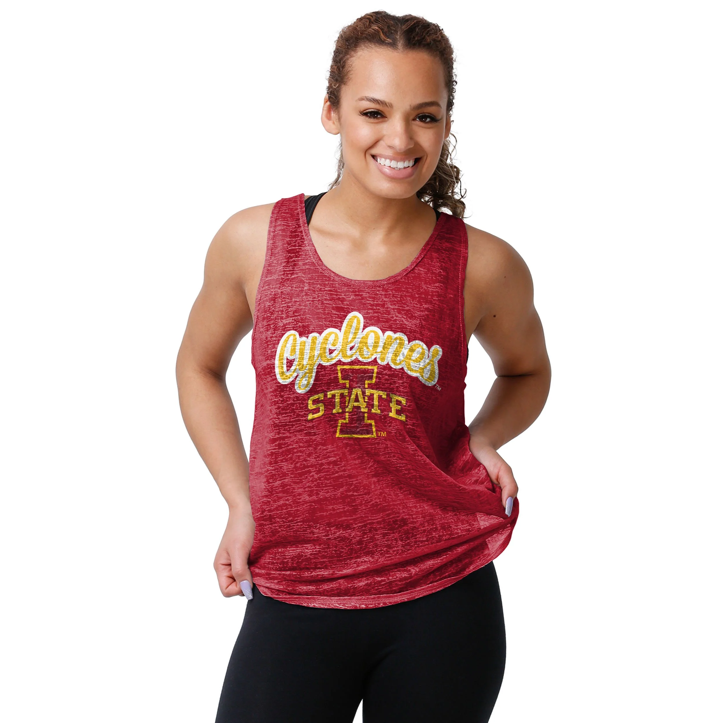 Iowa State Cyclones NCAA Womens Burn Out Sleeveless Top - Image 2