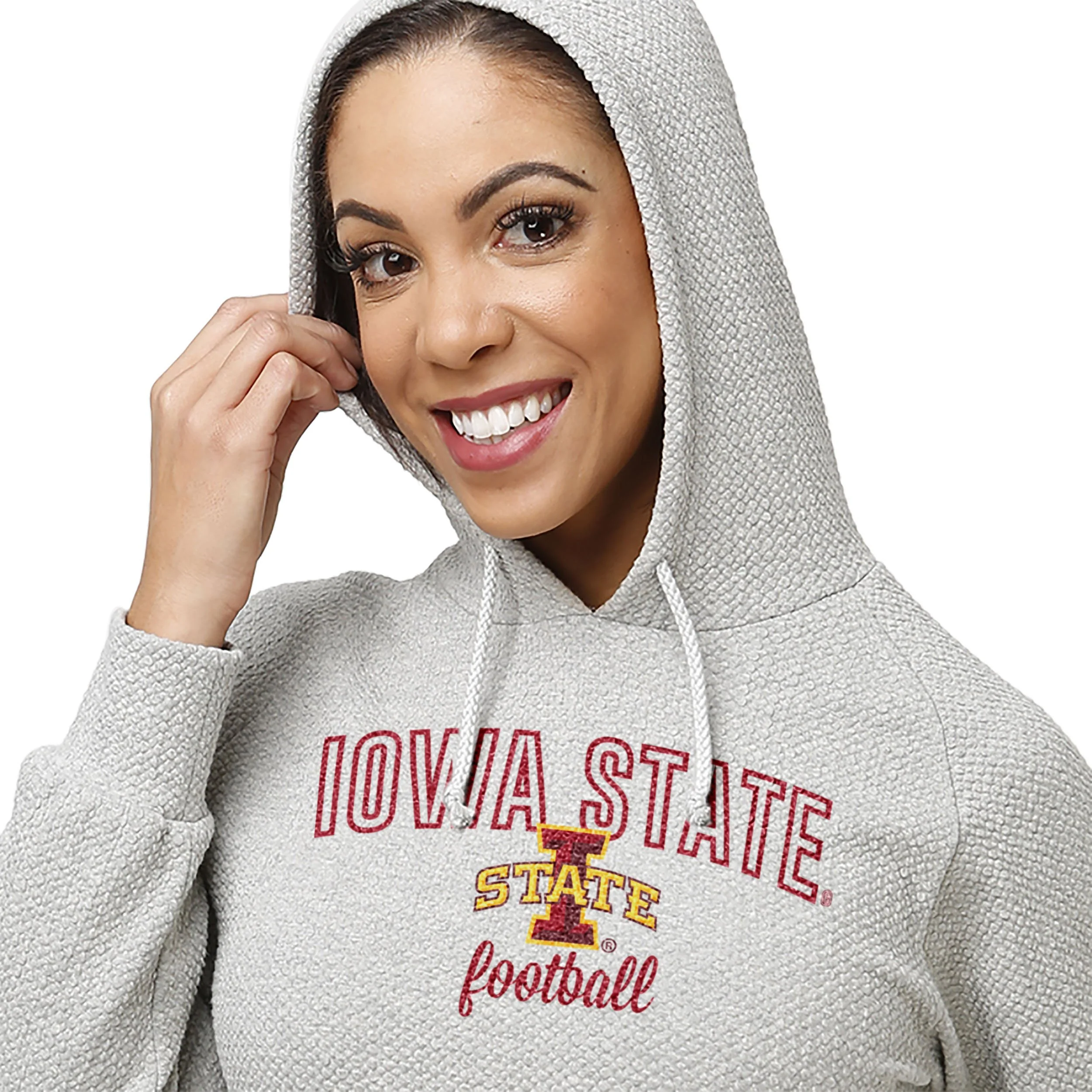 Iowa State Cyclones NCAA Womens Gray Woven Hoodie - Image 5