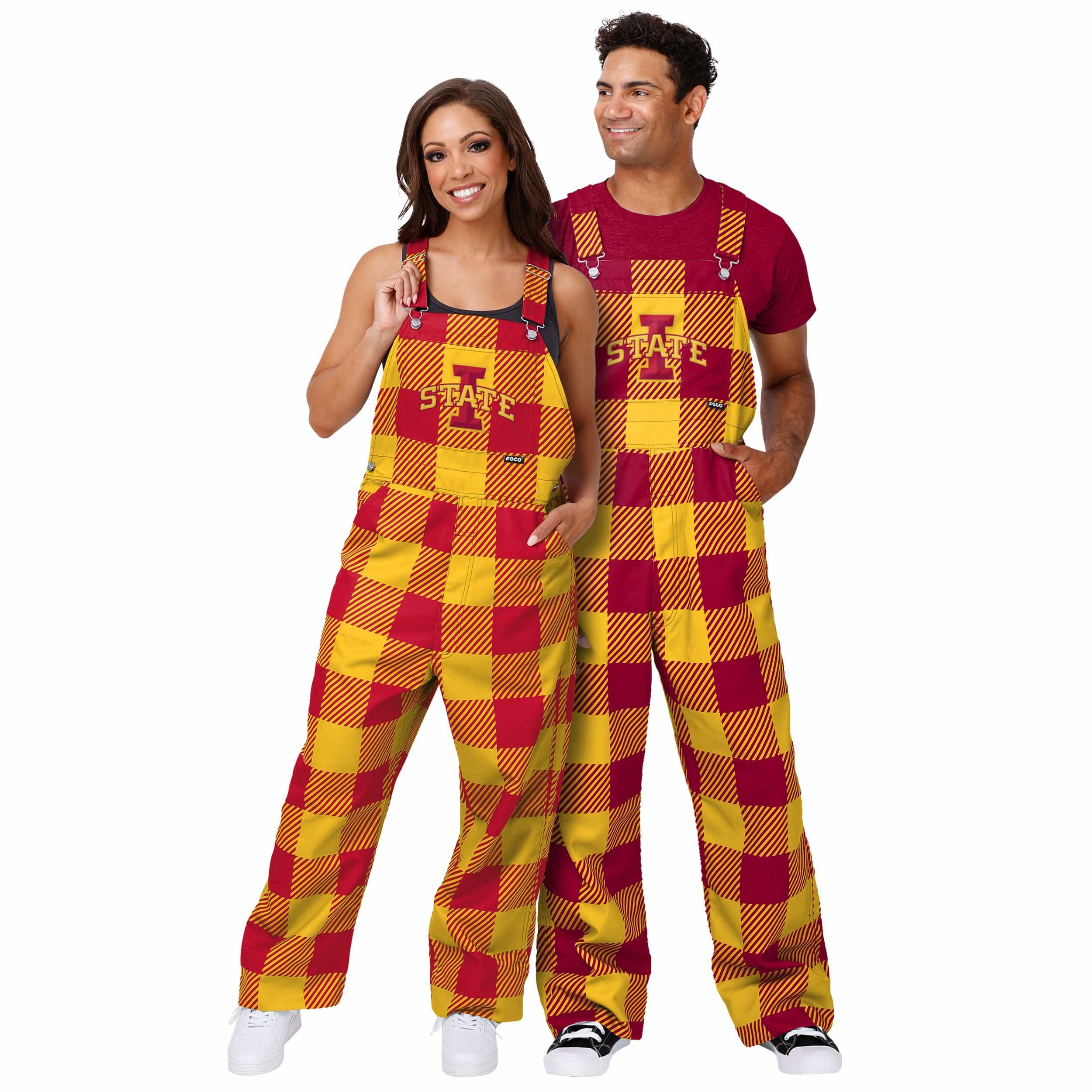 Iowa State Cyclones NCAA Womens Plaid Bib Overalls - Image 3