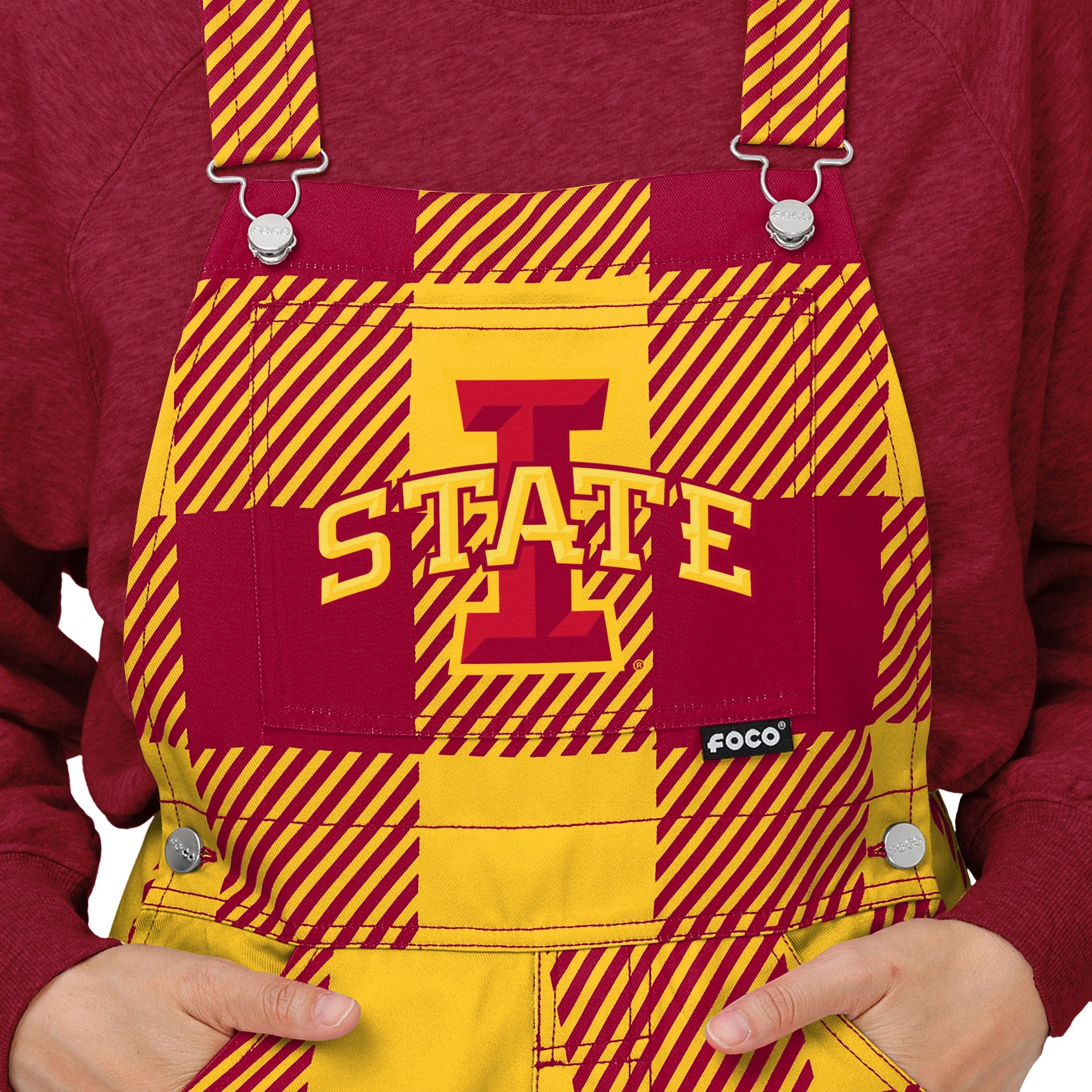 Iowa State Cyclones NCAA Womens Plaid Bib Overalls - Image 4