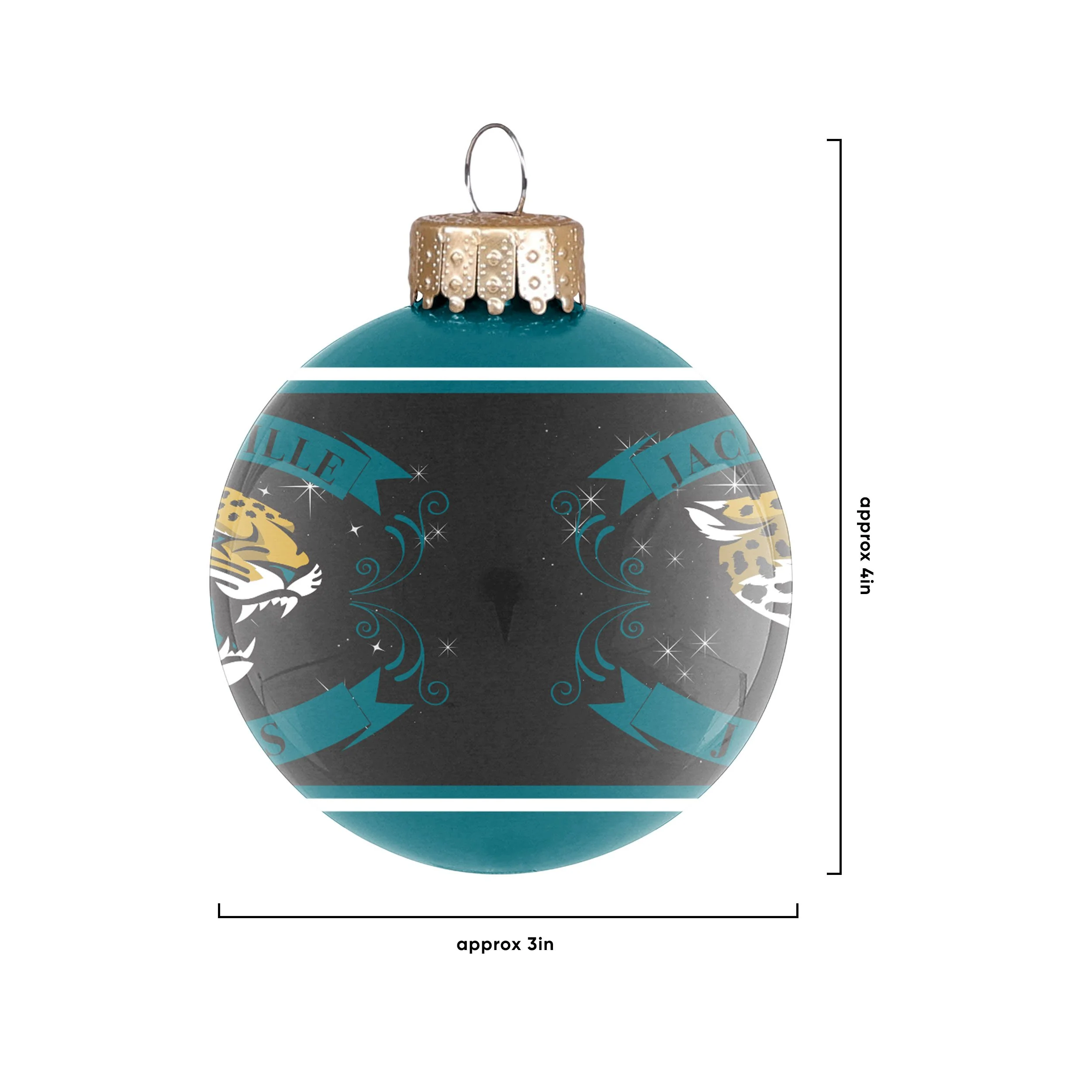 Jacksonville Jaguars NFL 2 Pack Glass Ball Ornament Set - Image 3
