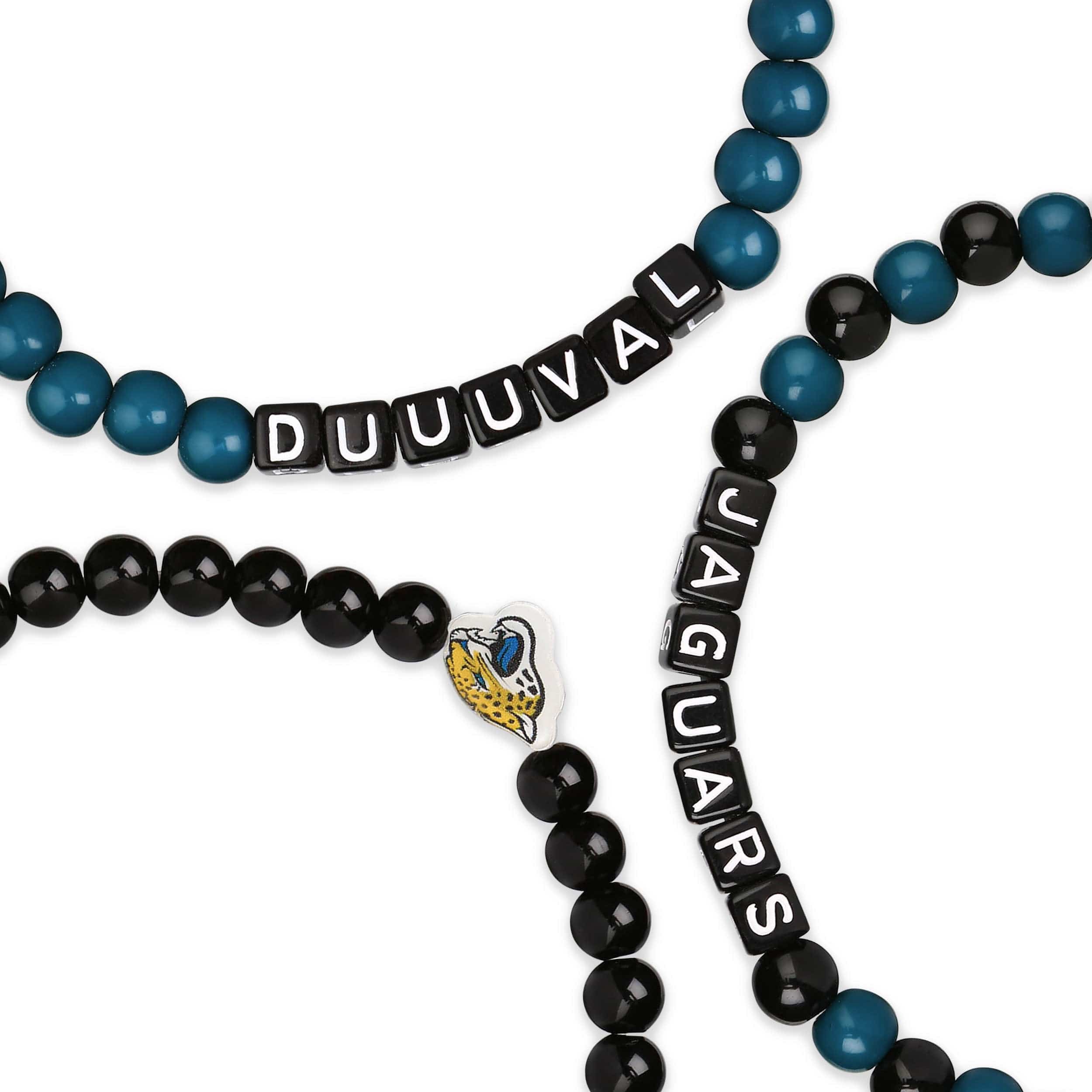 Jacksonville Jaguars NFL 3 Pack Beaded Friendship Bracelet - Image 2