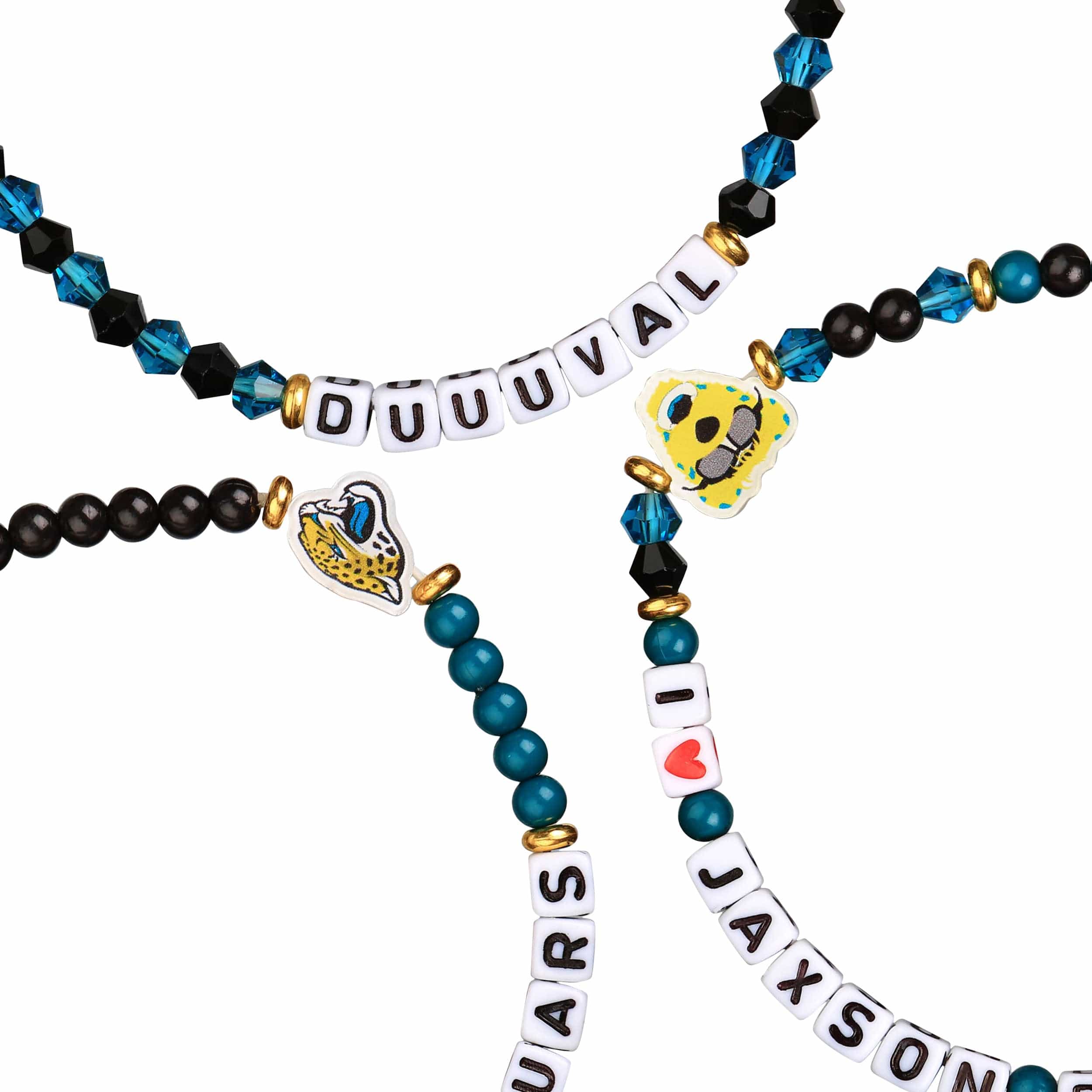 Jacksonville Jaguars NFL 3 Pack Friendship Bracelet - Image 2