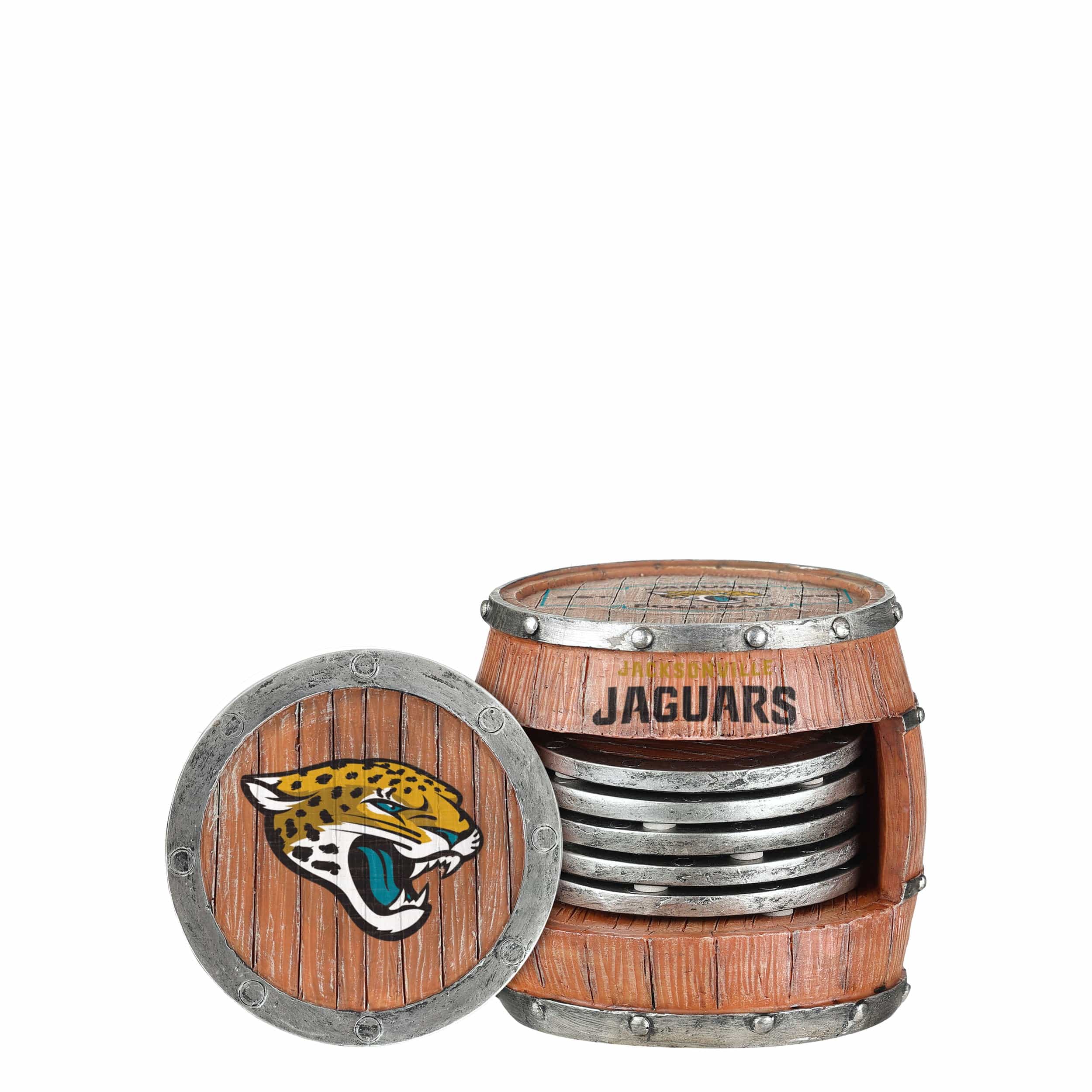 Jacksonville Jaguars NFL 5 Pack Barrel Coaster Set