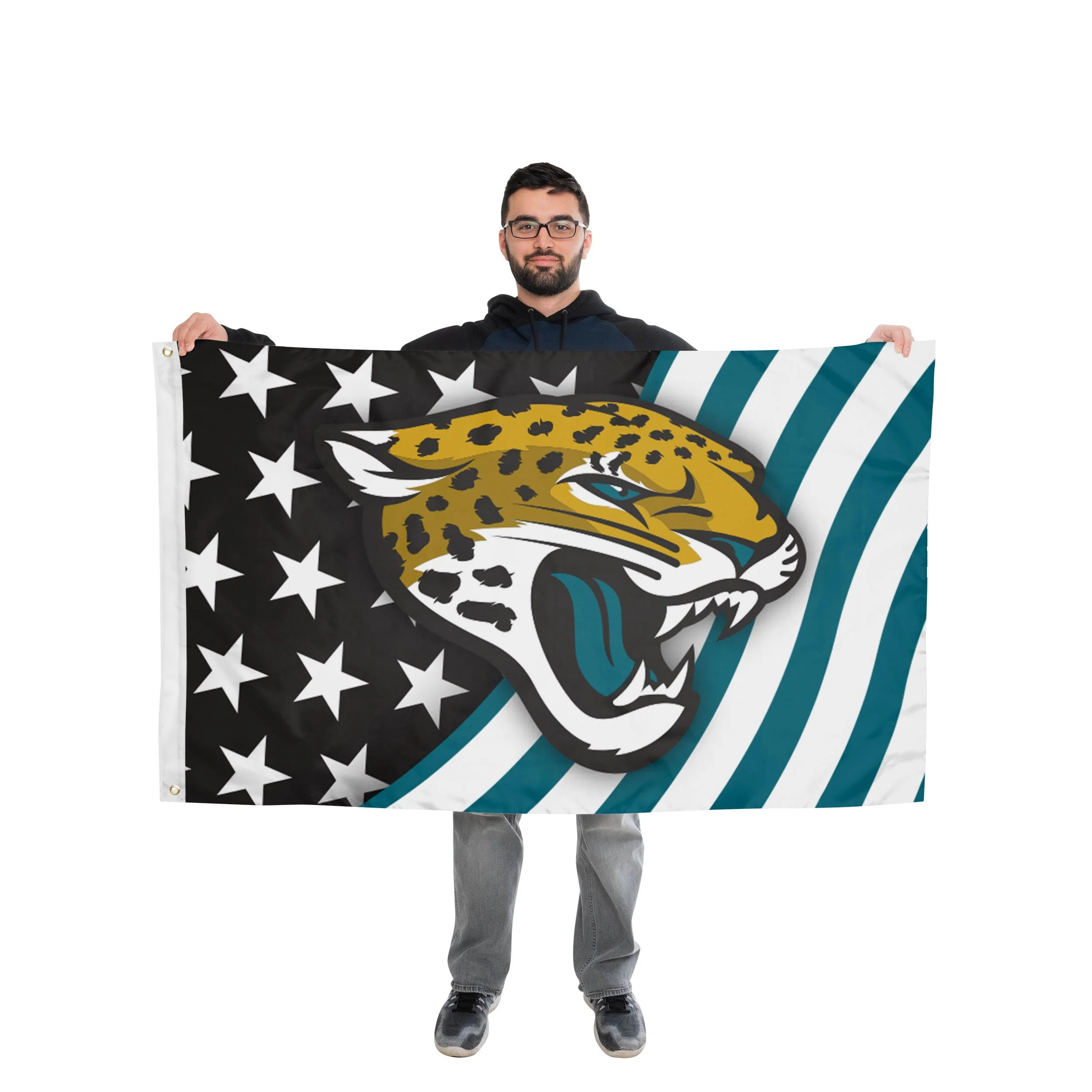 Jacksonville Jaguars NFL Americana Horizontal Flag - Image 2