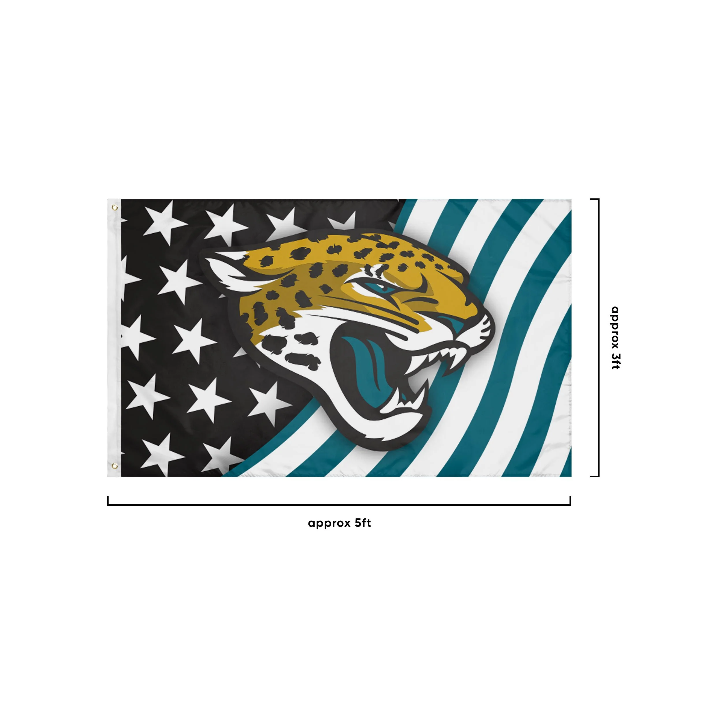 Jacksonville Jaguars NFL Americana Horizontal Flag - Image 3