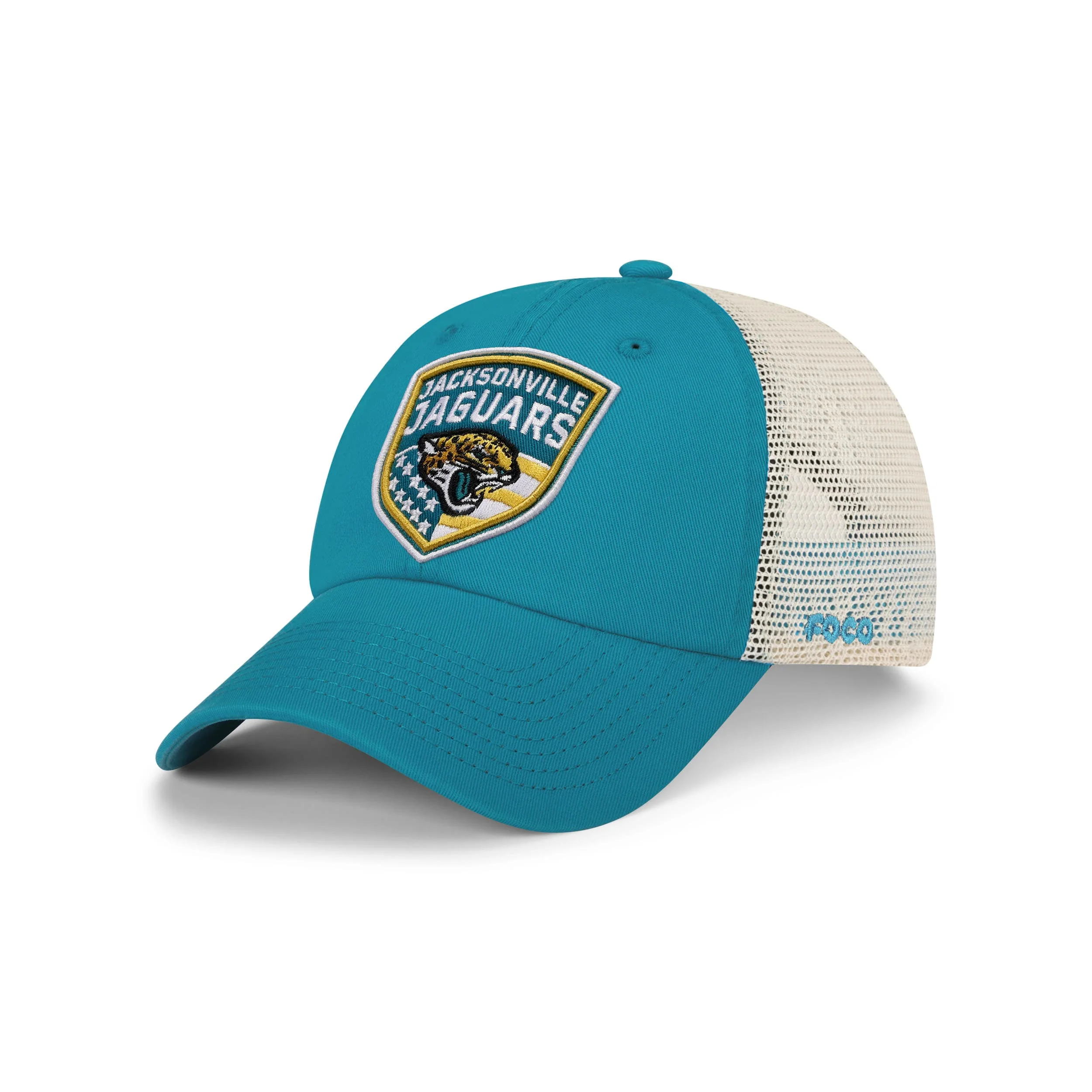 Jacksonville Jaguars NFL Americana Patch Casual Trucker Cap (PREORDER - SHIPS LATE JUNE)