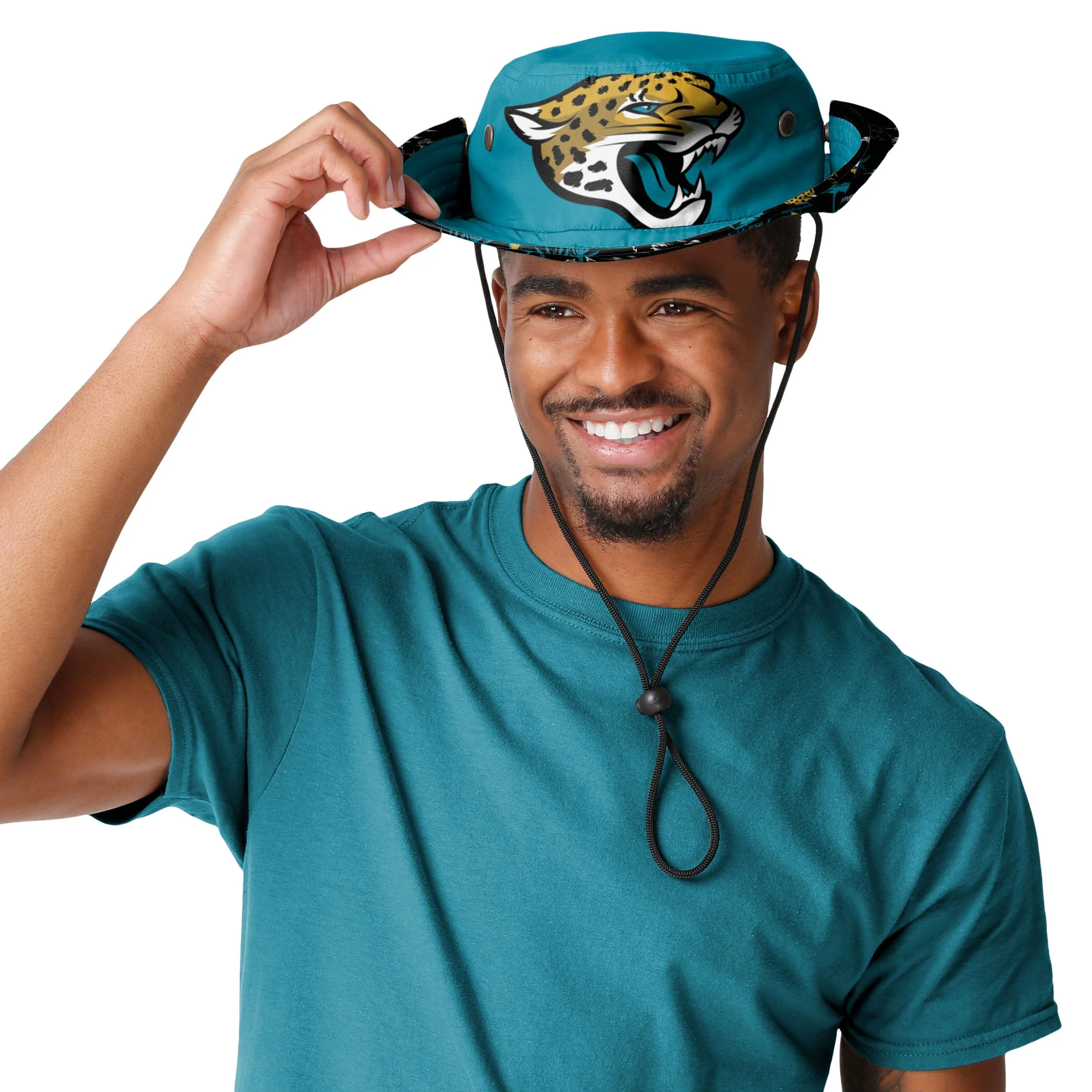 Jacksonville Jaguars NFL Cropped Big Logo Hybrid Boonie Hat - Image 3