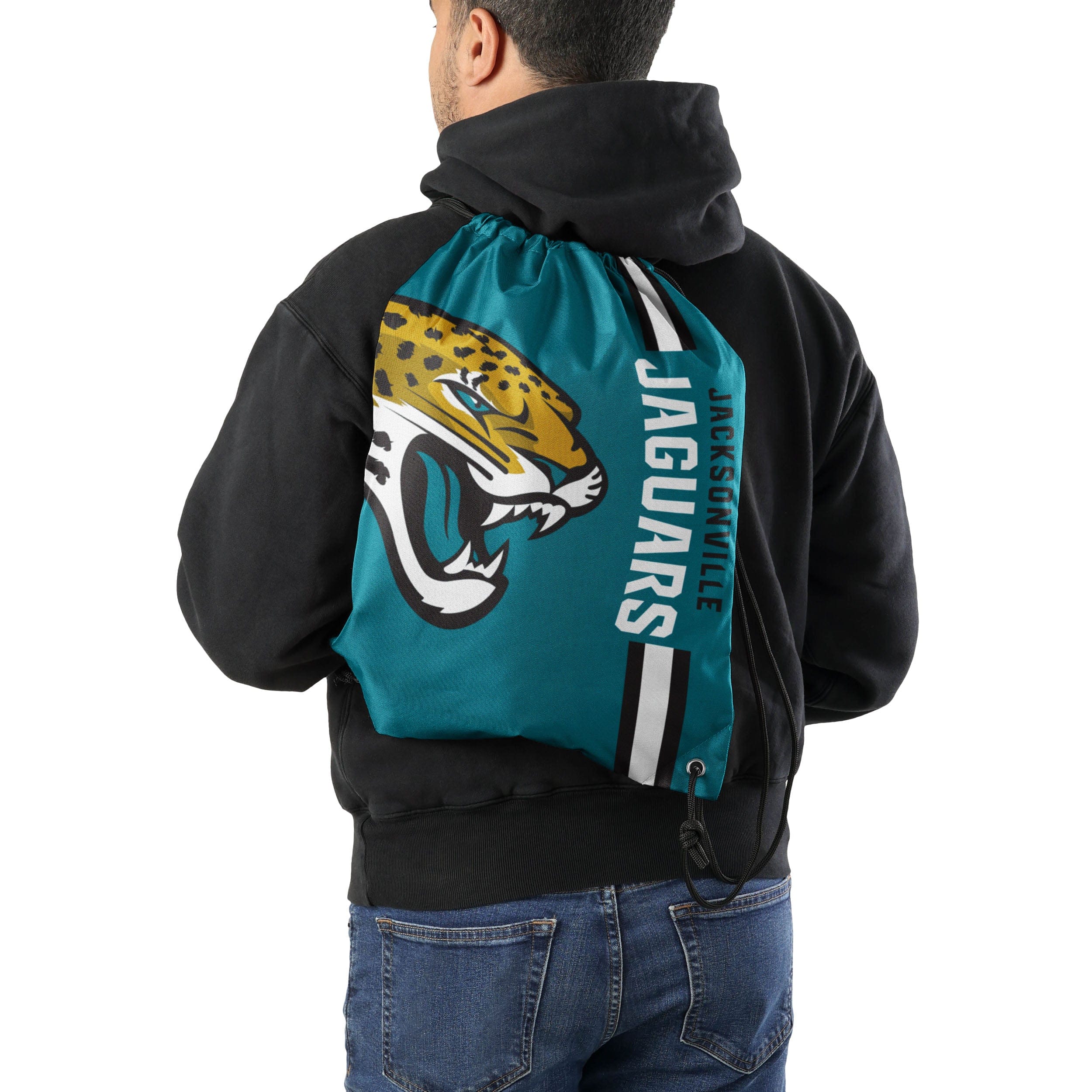 Jacksonville Jaguars NFL Green Alternate Color Big Logo Drawstring Backpack - Image 2