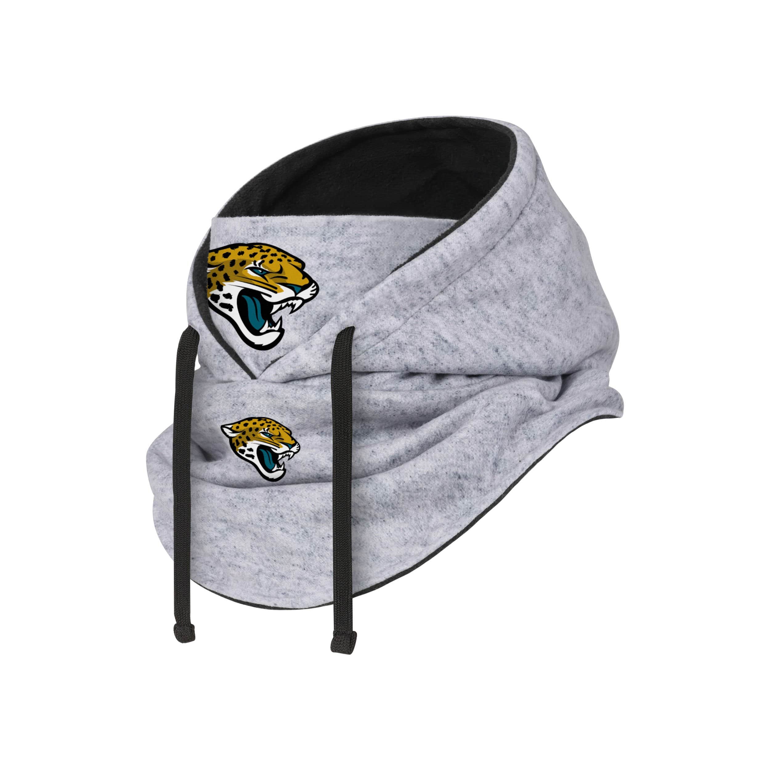 Jacksonville Jaguars NFL Heather Gray Drawstring Hooded Gaiter Scarf - Image 2