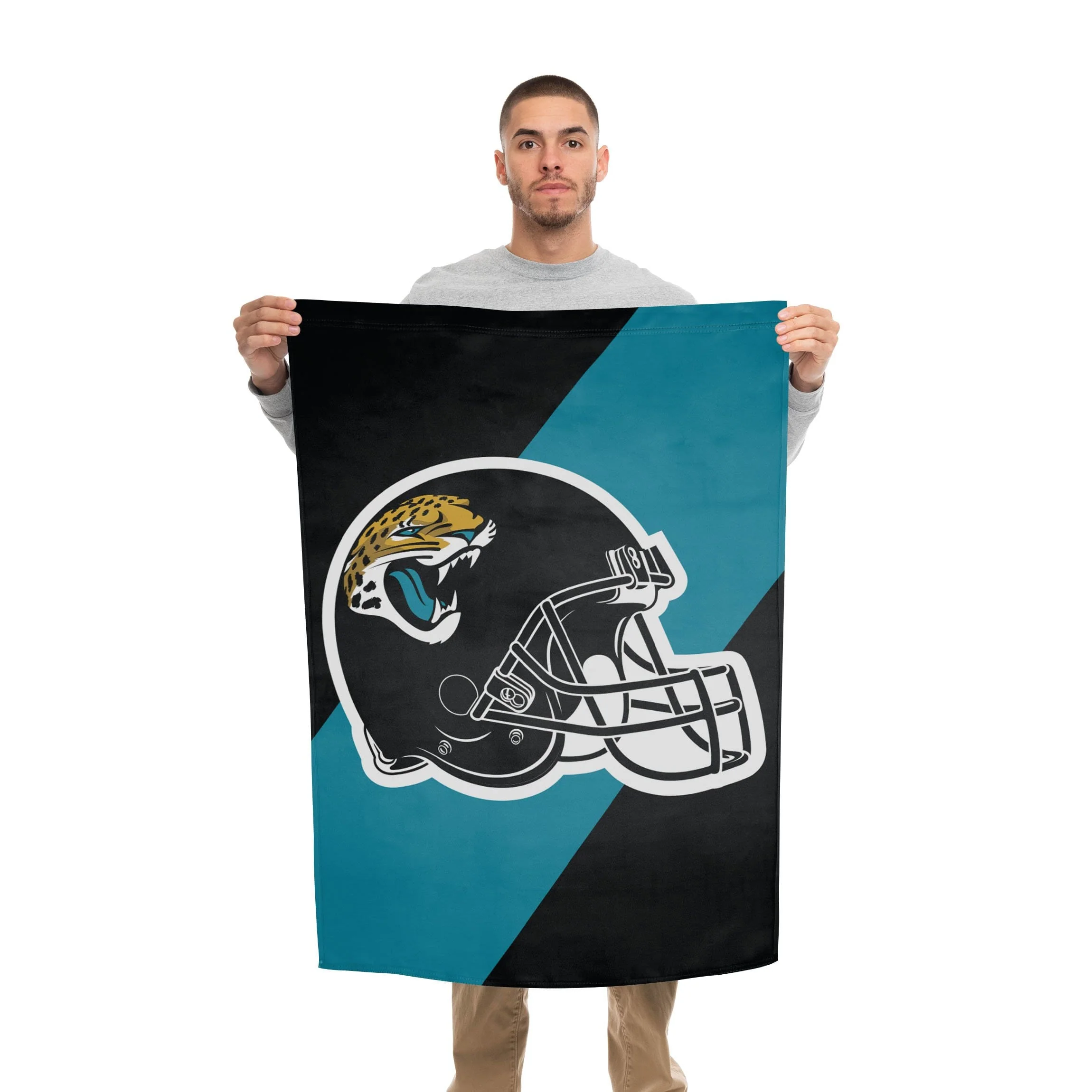 Jacksonville Jaguars NFL Helmet Vertical Flag - Image 2