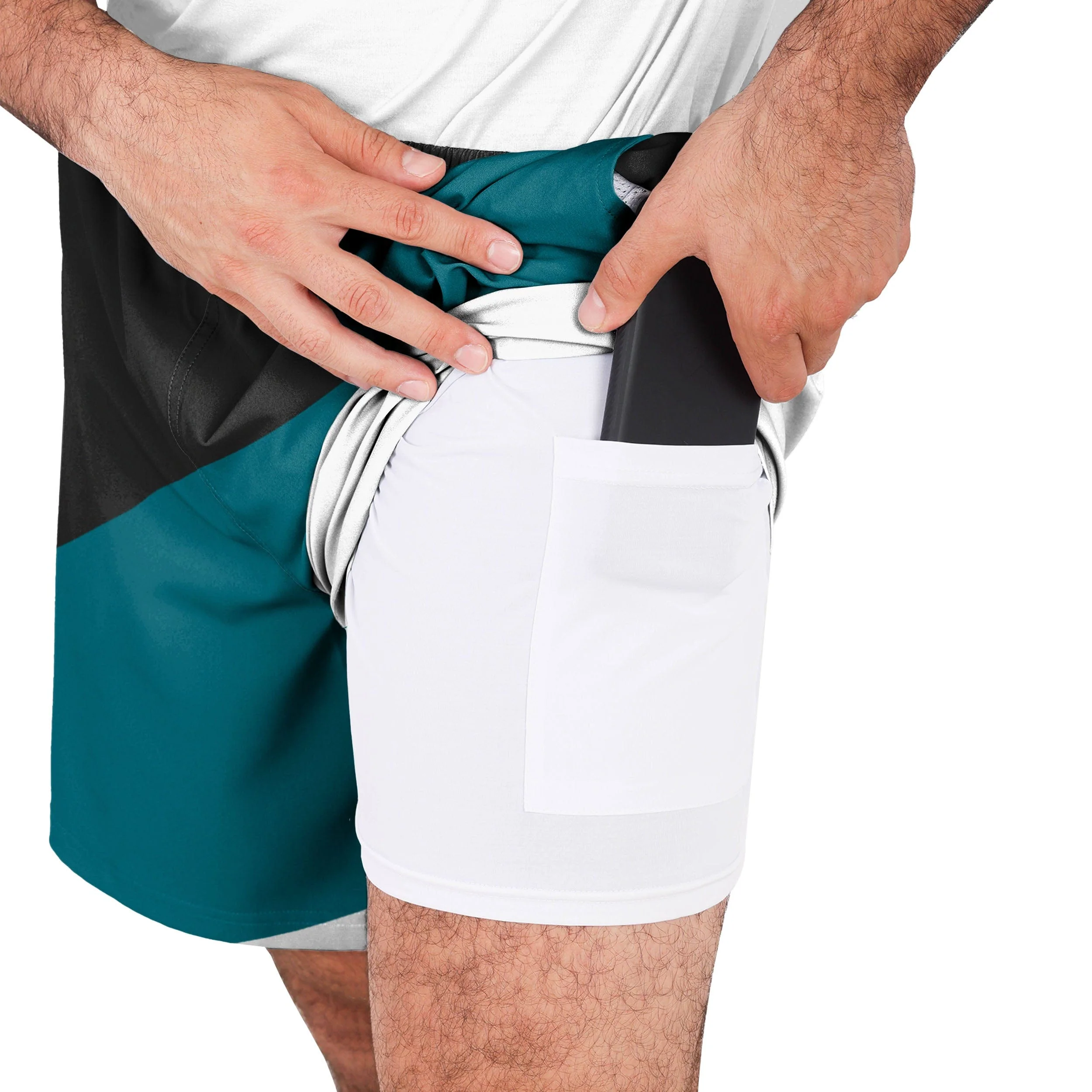 Jacksonville Jaguars NFL Mens Colorblock Double Down Liner Training Shorts - Image 5