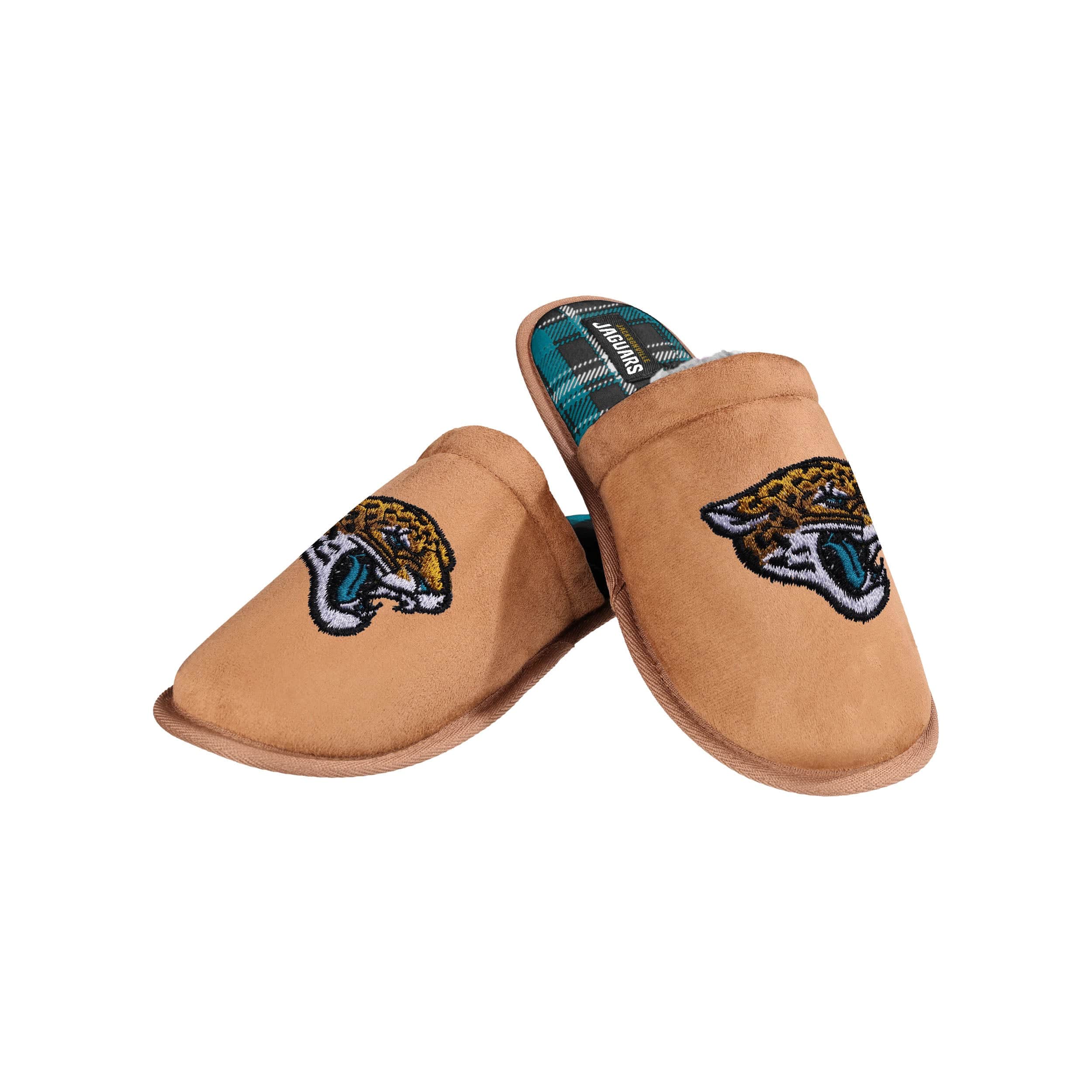 Jacksonville Jaguars NFL Mens Flannel Lined Brown Suede Scuff Slipper - Image 3
