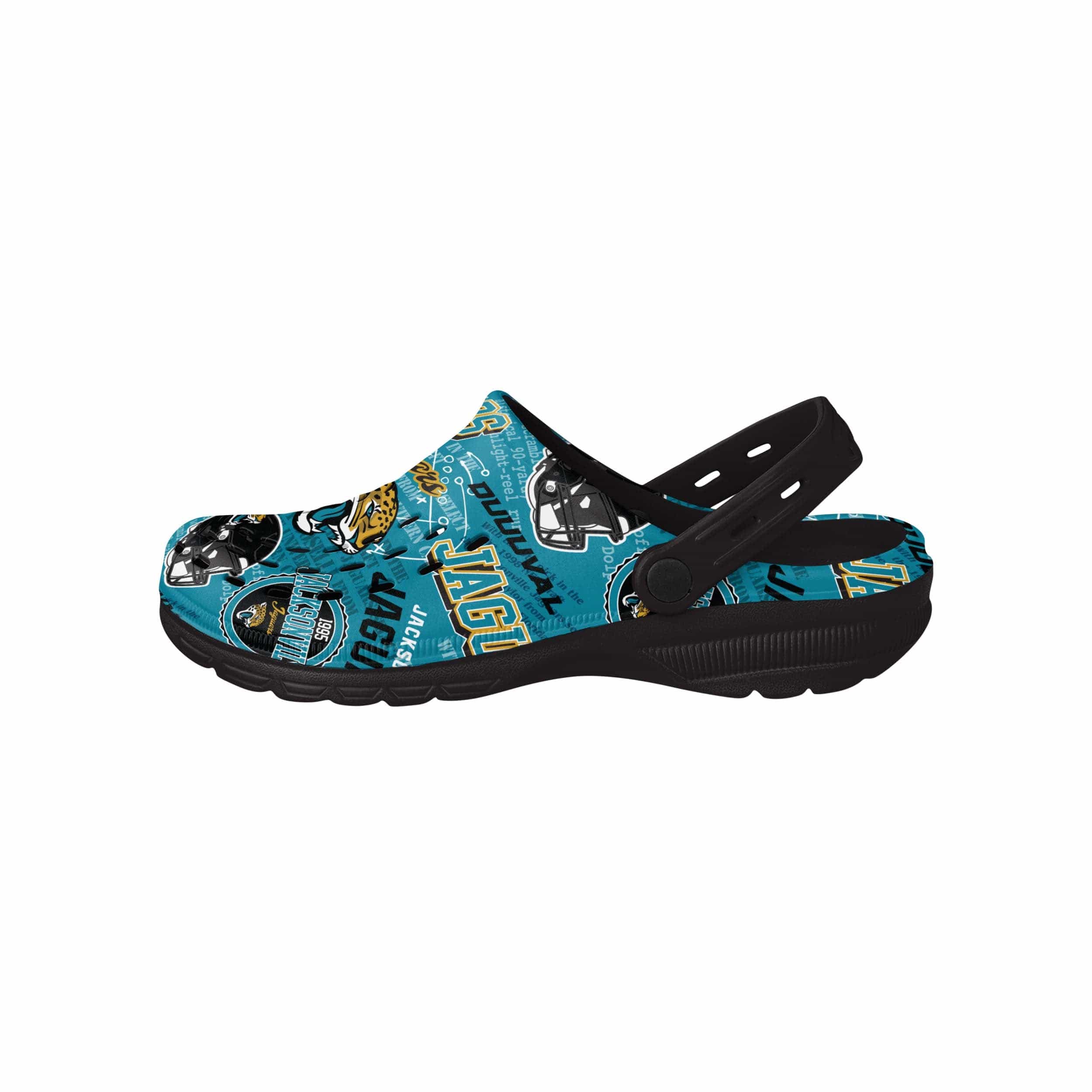 Jacksonville Jaguars NFL Mens Historic Print Clog With Strap - Image 2