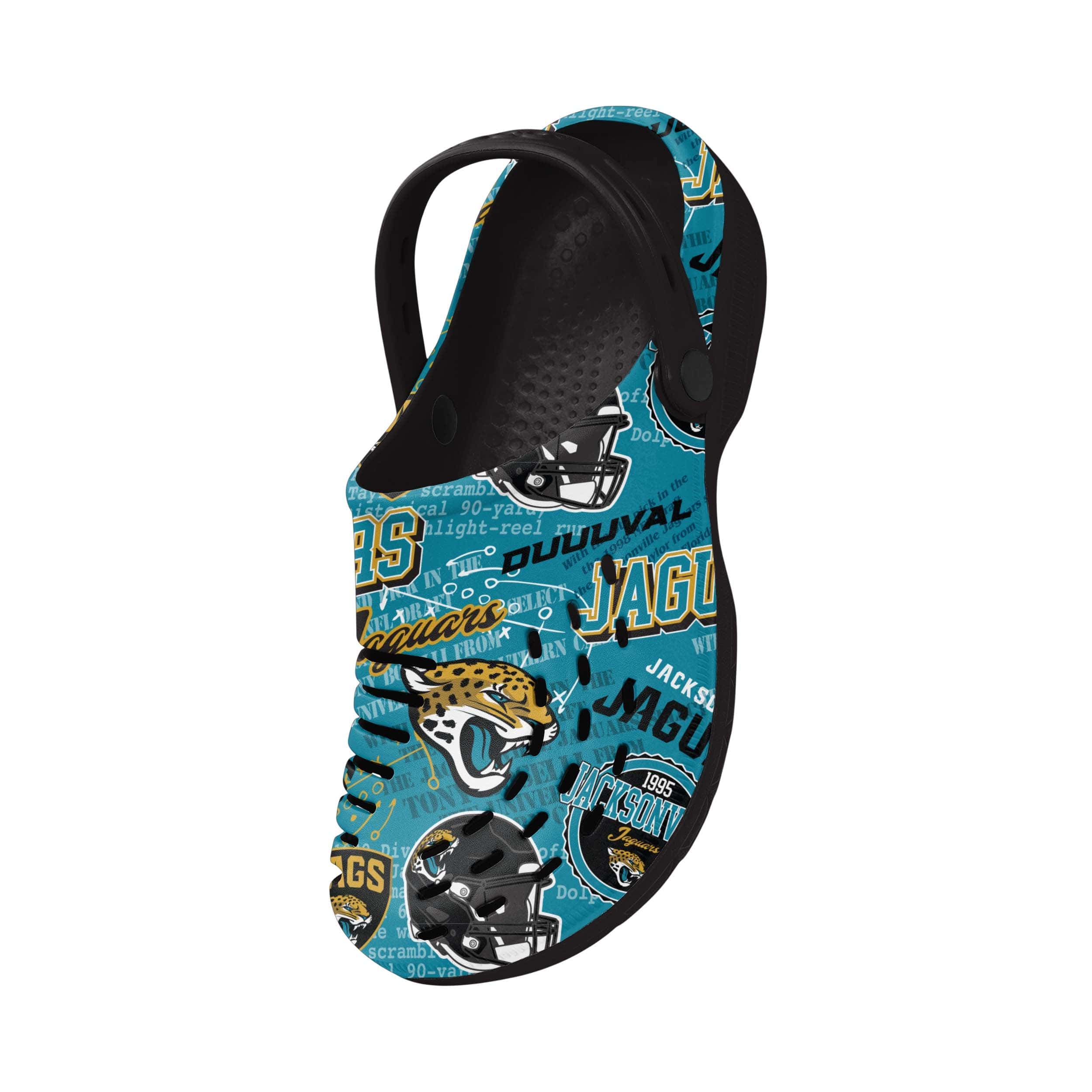 Jacksonville Jaguars NFL Mens Historic Print Clog With Strap - Image 3