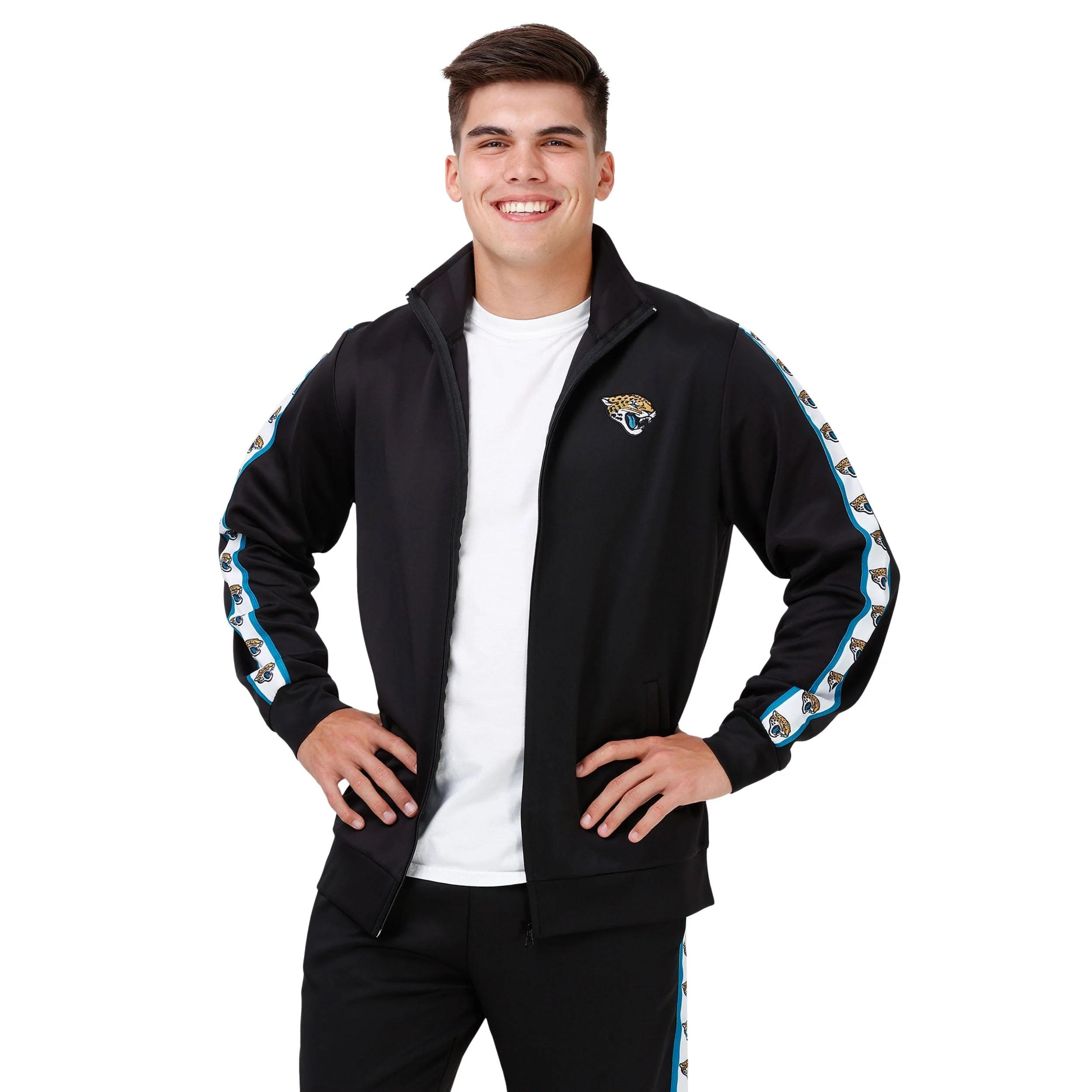 Jacksonville Jaguars NFL Mens Stripe Logo Track Jacket - Image 5