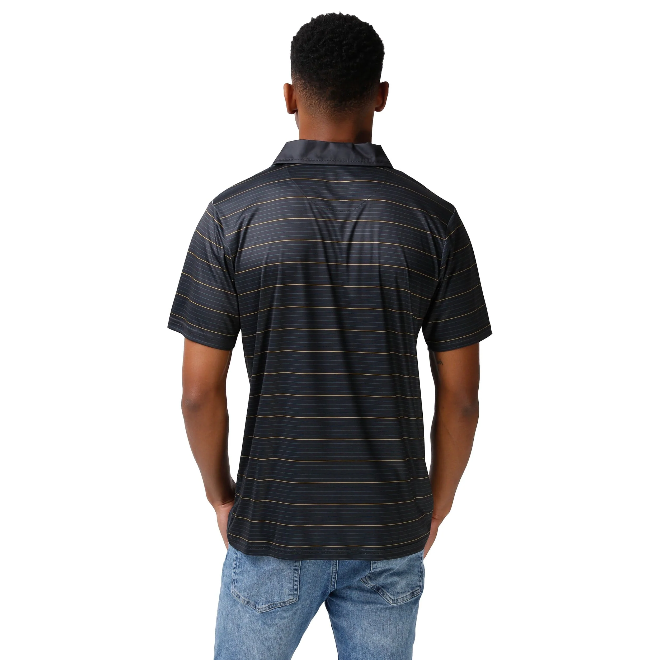 Jacksonville Jaguars NFL Mens Striped Polyester Polo - Image 2