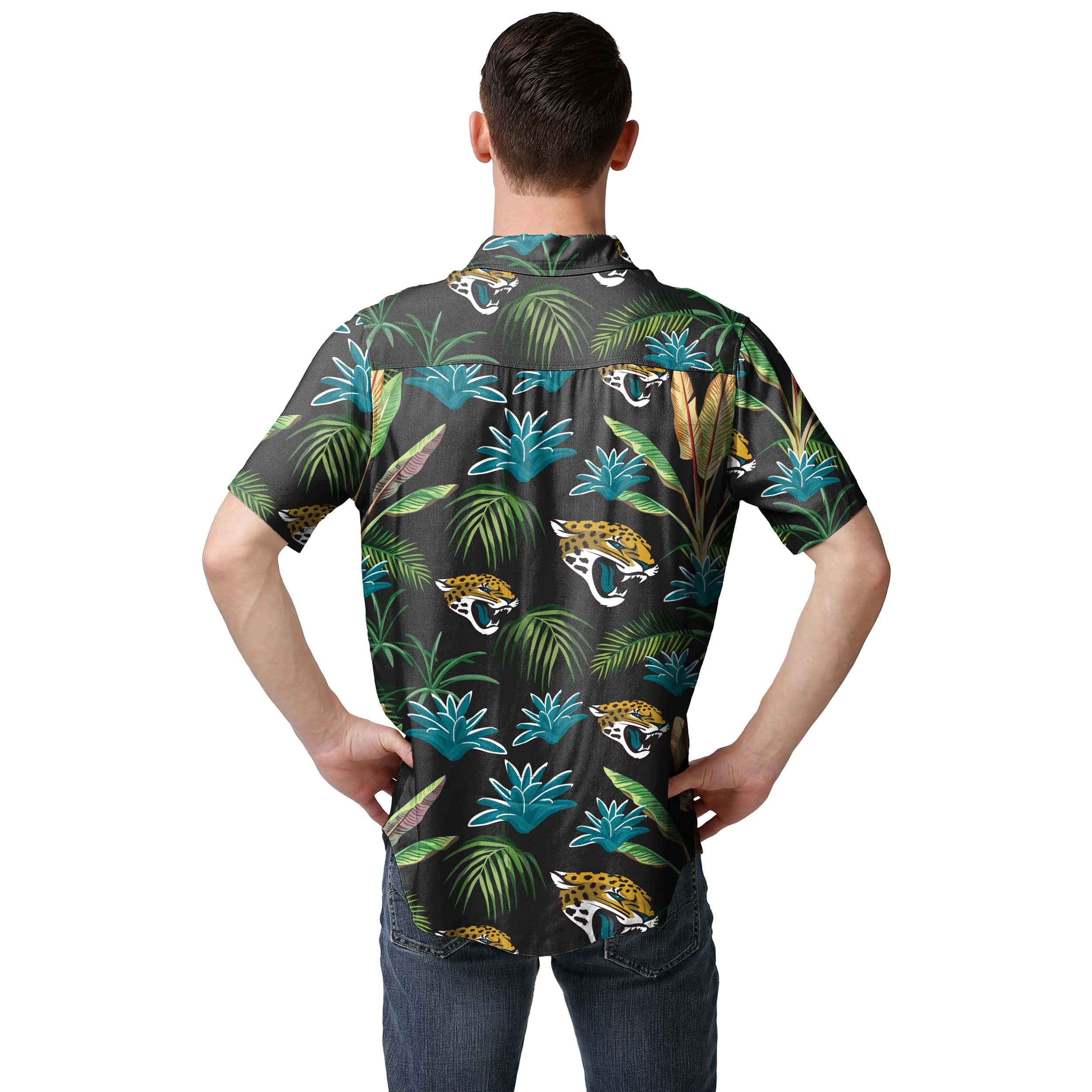 Jacksonville Jaguars NFL Mens Victory Vacay Button Up Shirt - Image 3