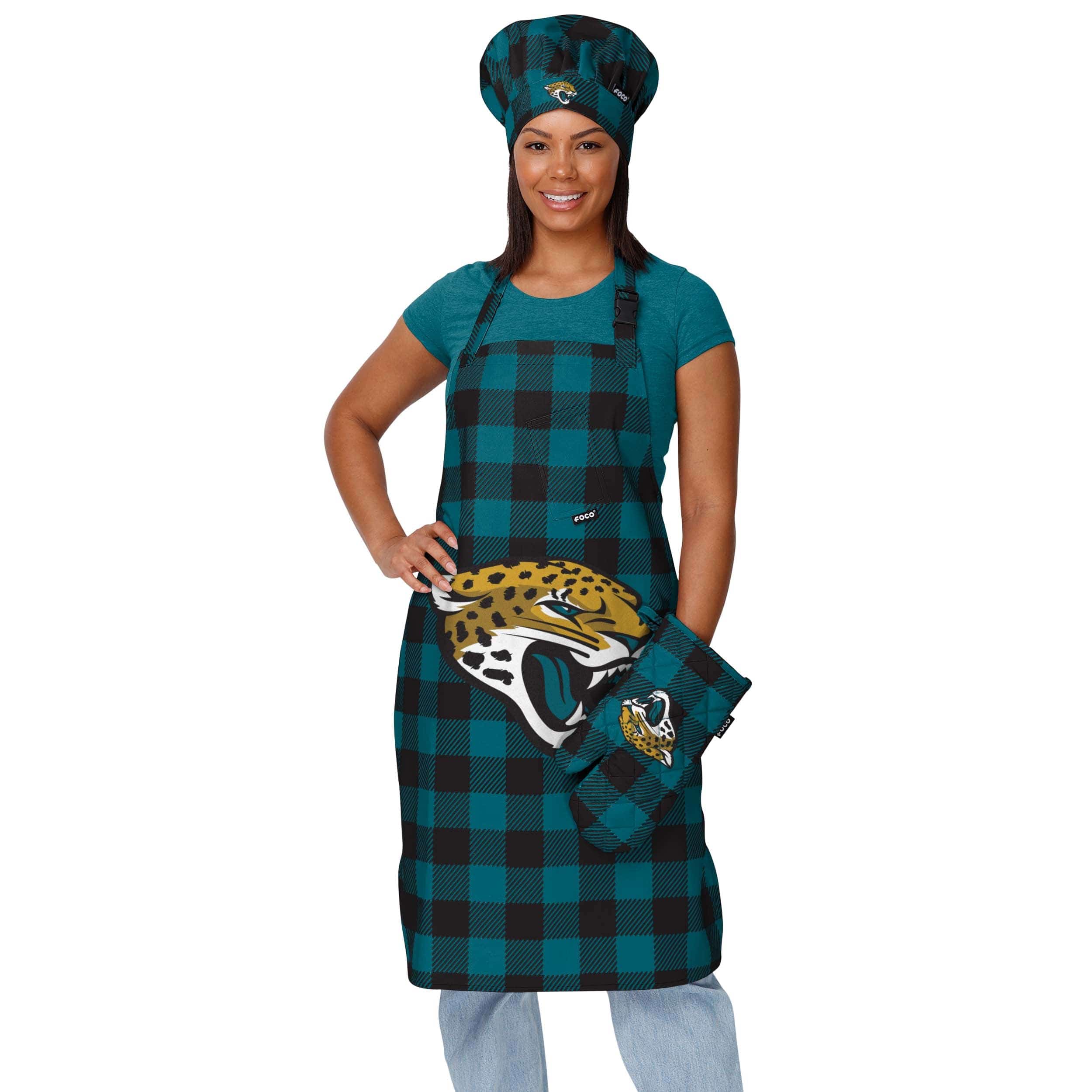 Jacksonville Jaguars NFL Plaid Chef Hat - Image 2