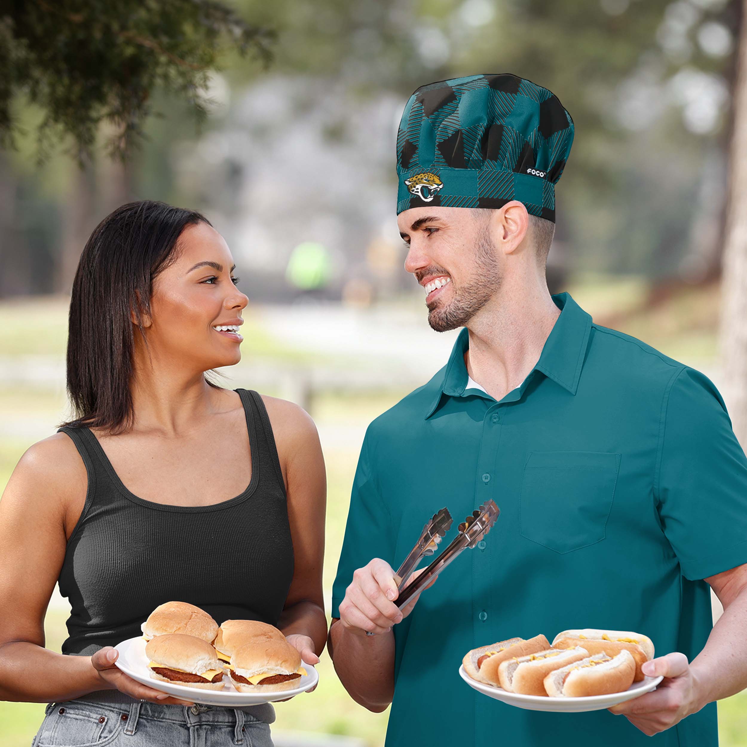 Jacksonville Jaguars NFL Plaid Chef Hat - Image 3