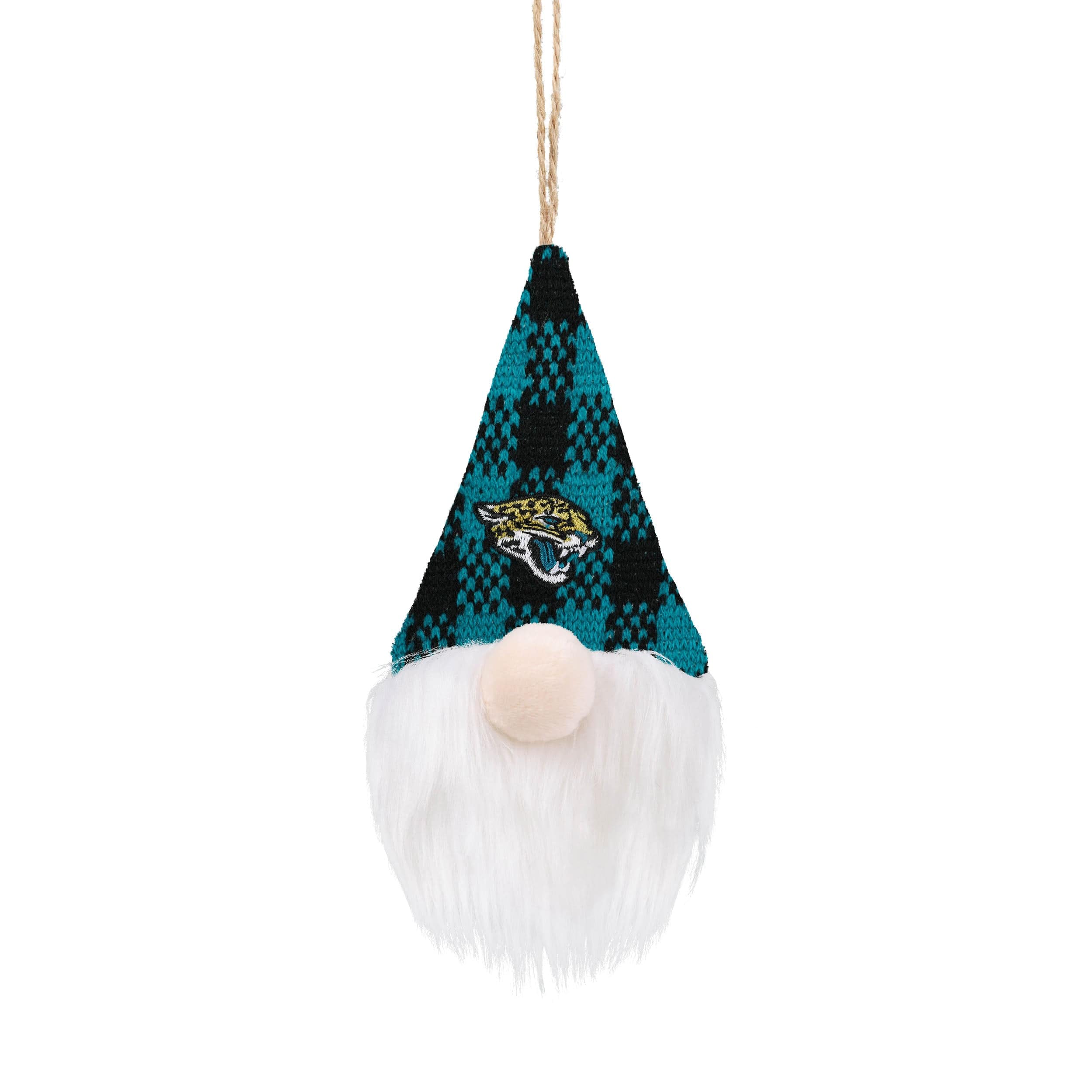 Jacksonville Jaguars NFL Plaid Hat Plush Gnome Ornament