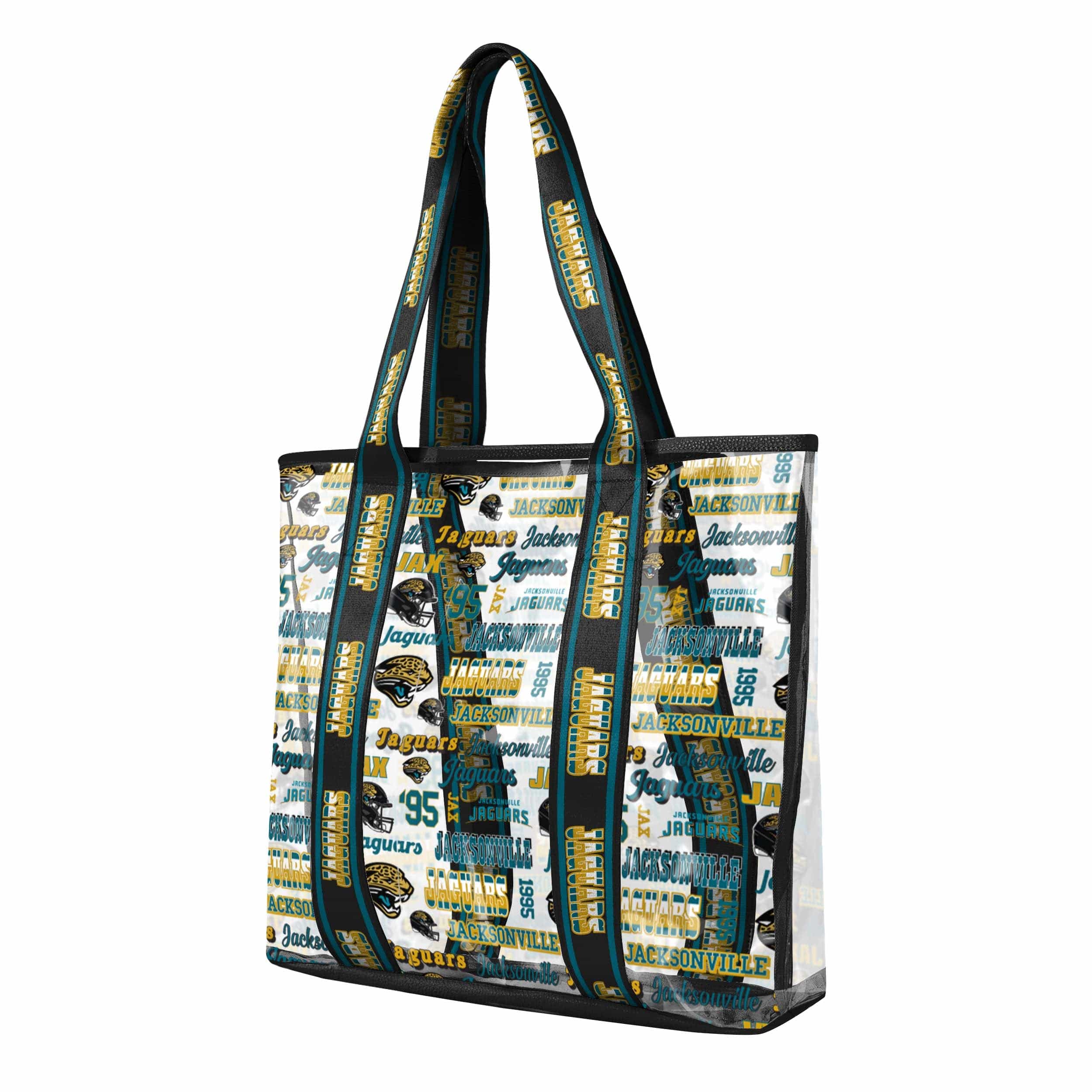 Jacksonville Jaguars NFL Repeat Retro Print Clear Tote Bag - Image 2