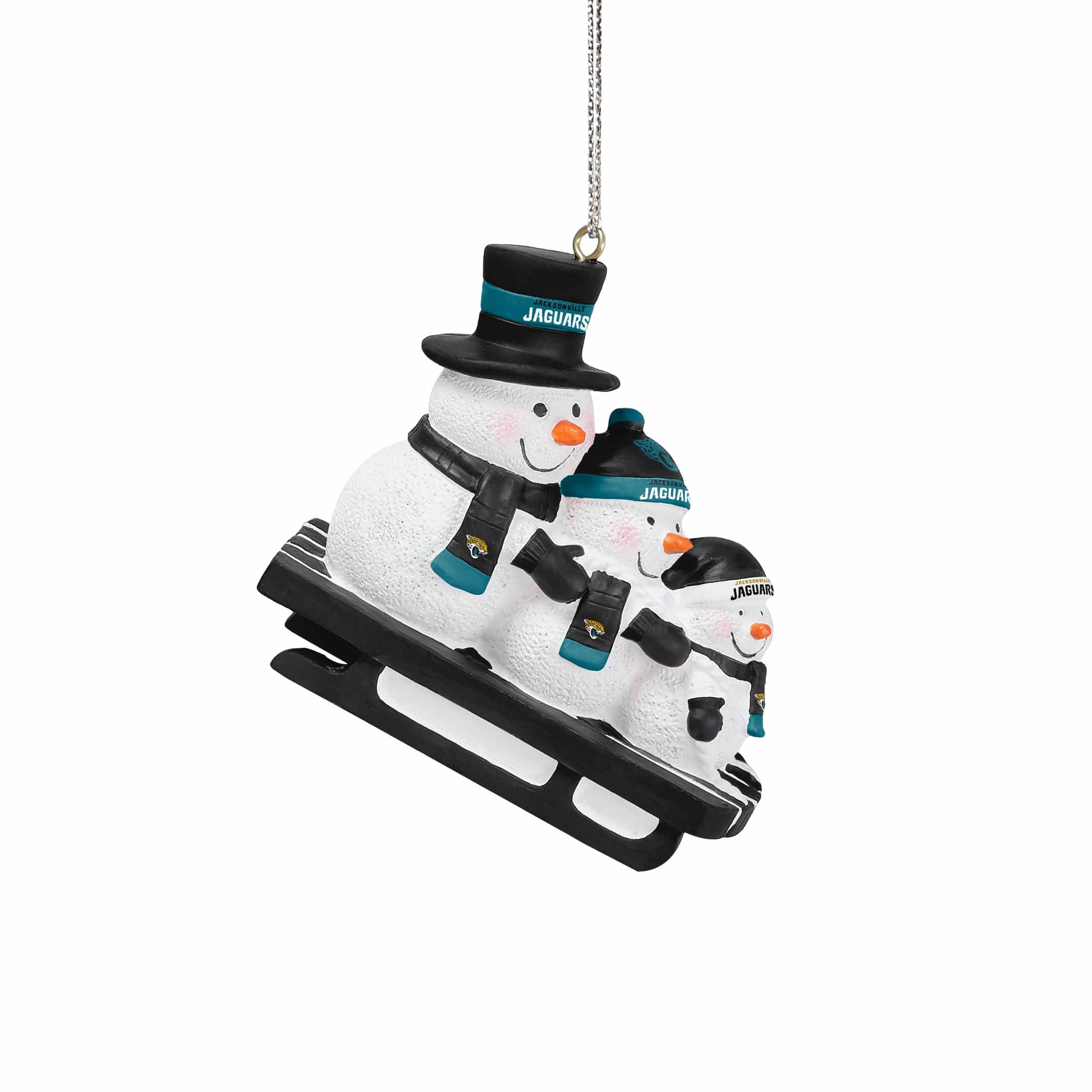Jacksonville Jaguars NFL Sledding Snowmen Ornament - Image 2