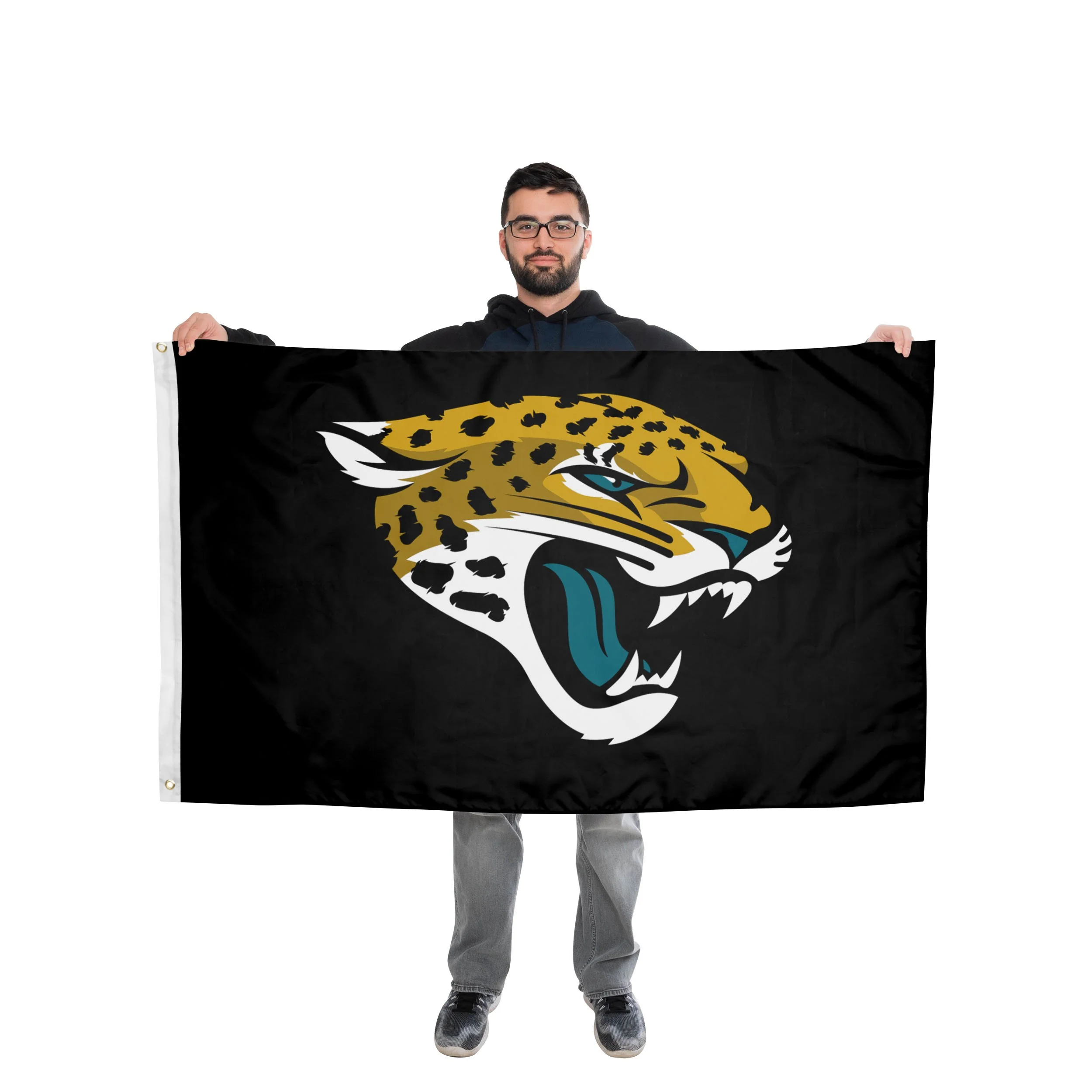 Jacksonville Jaguars NFL Solid Horizontal Flag - Image 2
