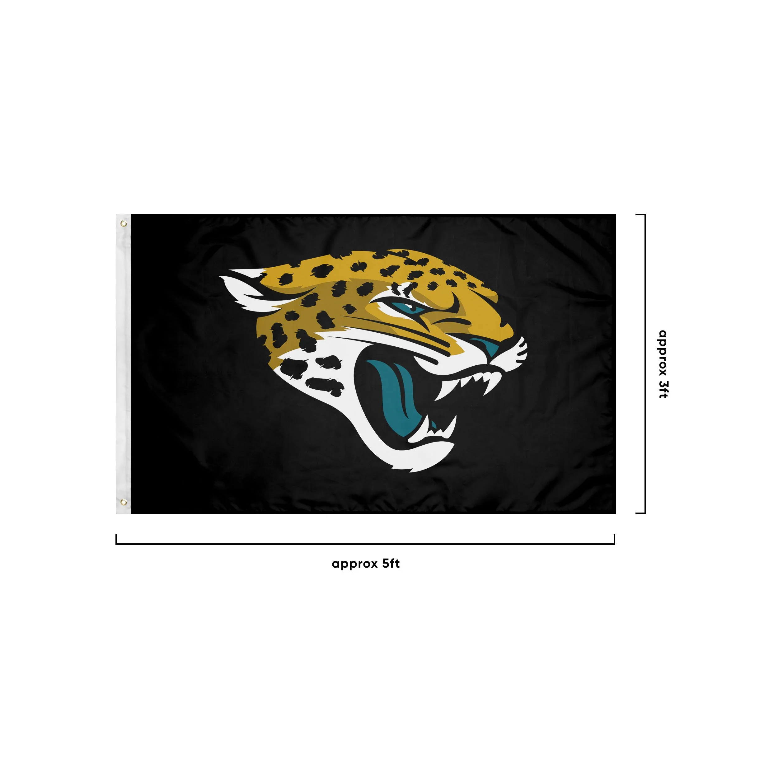 Jacksonville Jaguars NFL Solid Horizontal Flag - Image 3