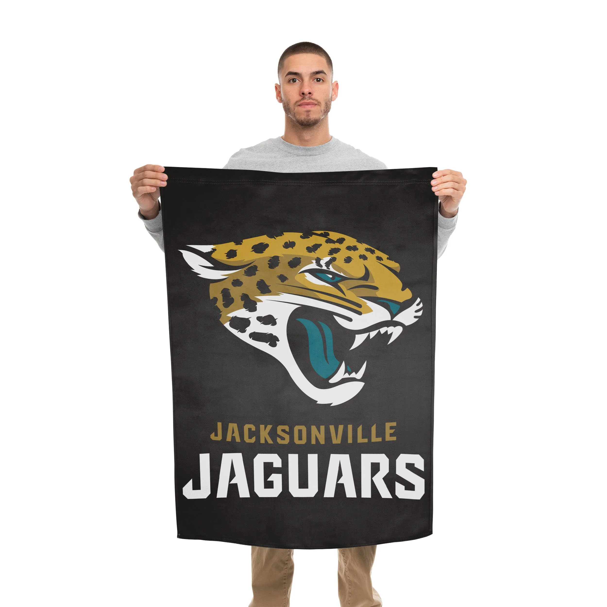 Jacksonville Jaguars NFL Solid Vertical Flag - Image 2