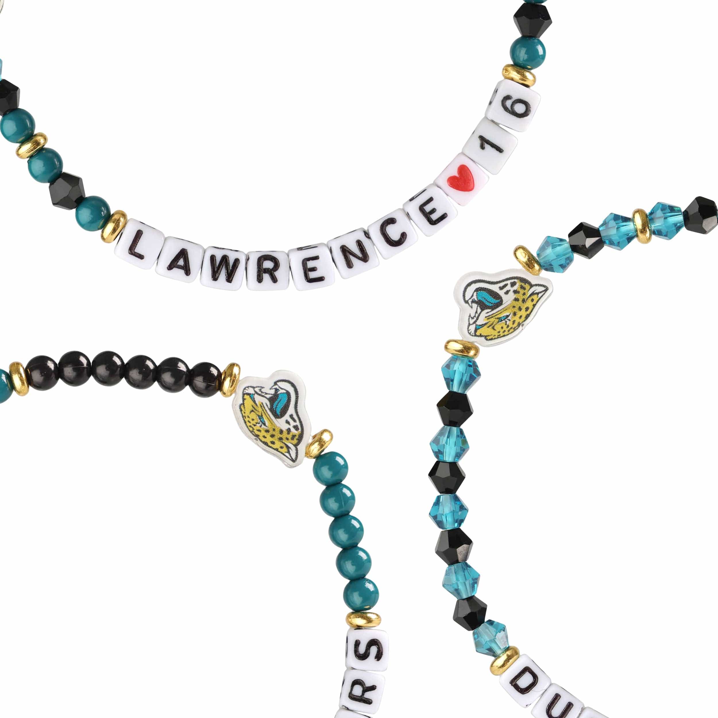 Jacksonville Jaguars NFL Trevor Lawrence 3 Pack Player Friendship Bracelet - Image 2