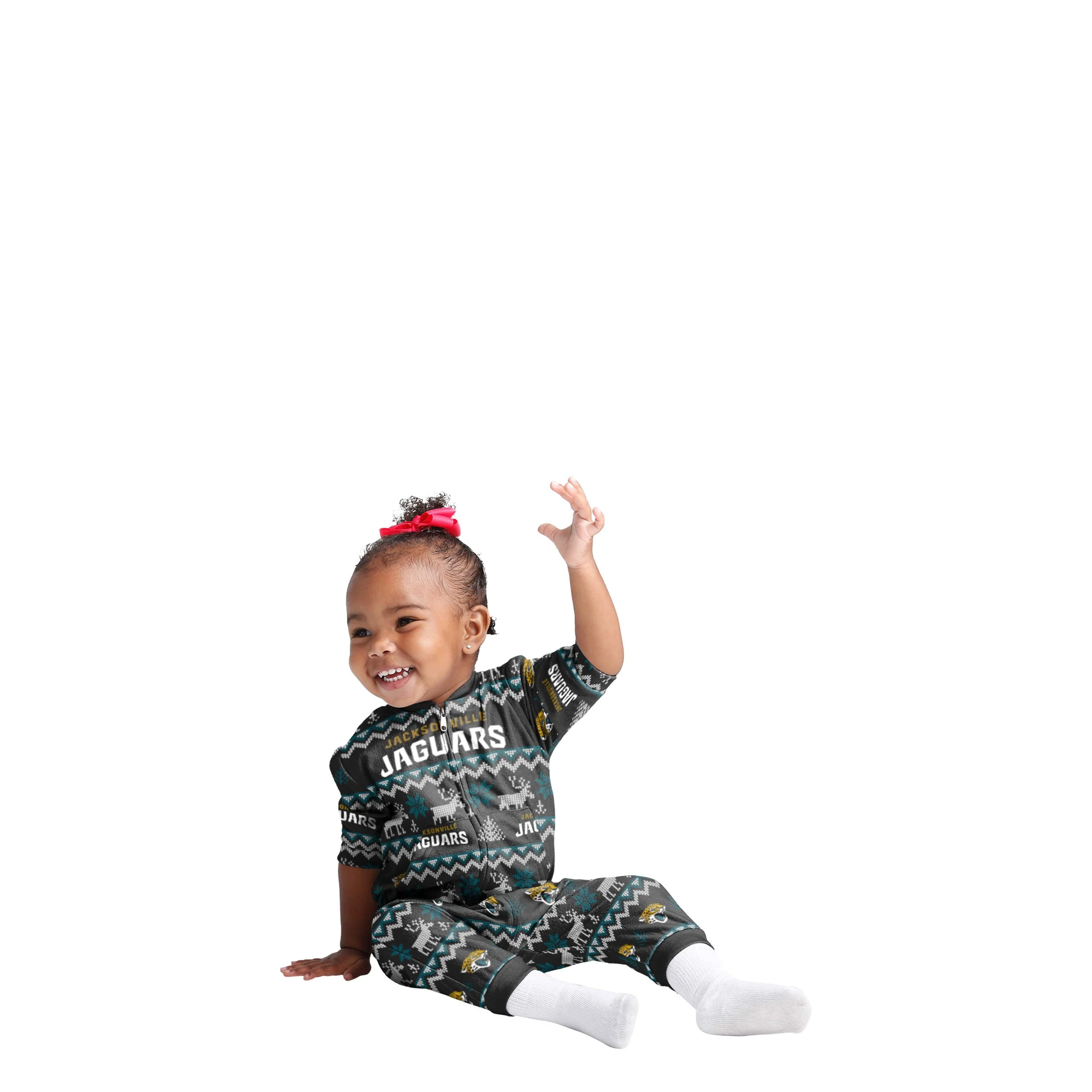 Jacksonville Jaguars NFL Ugly Pattern Family Holiday Pajamas - Image 2