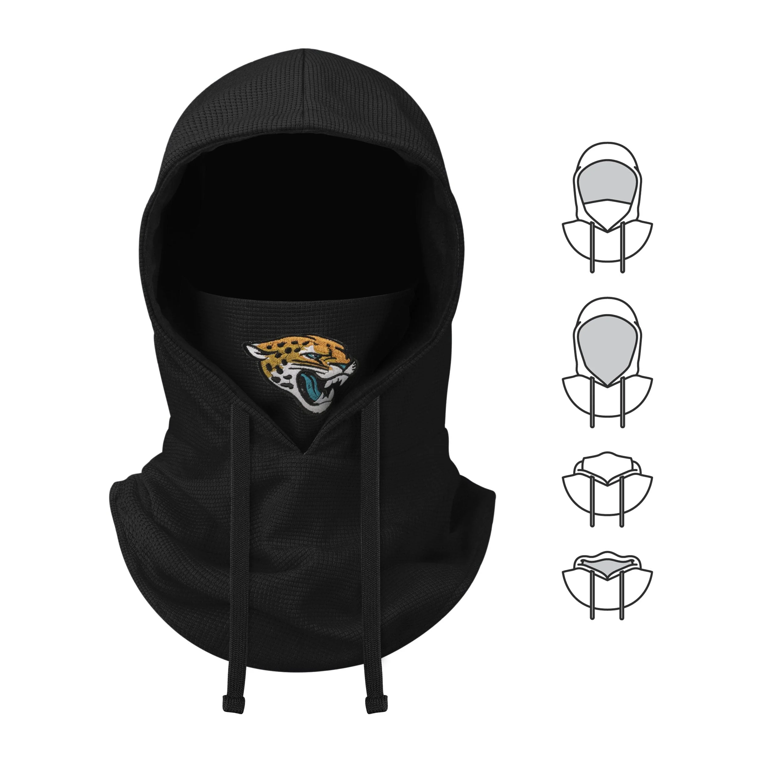 Jacksonville Jaguars NFL Waffle Drawstring Hooded Gaiter - Image 5