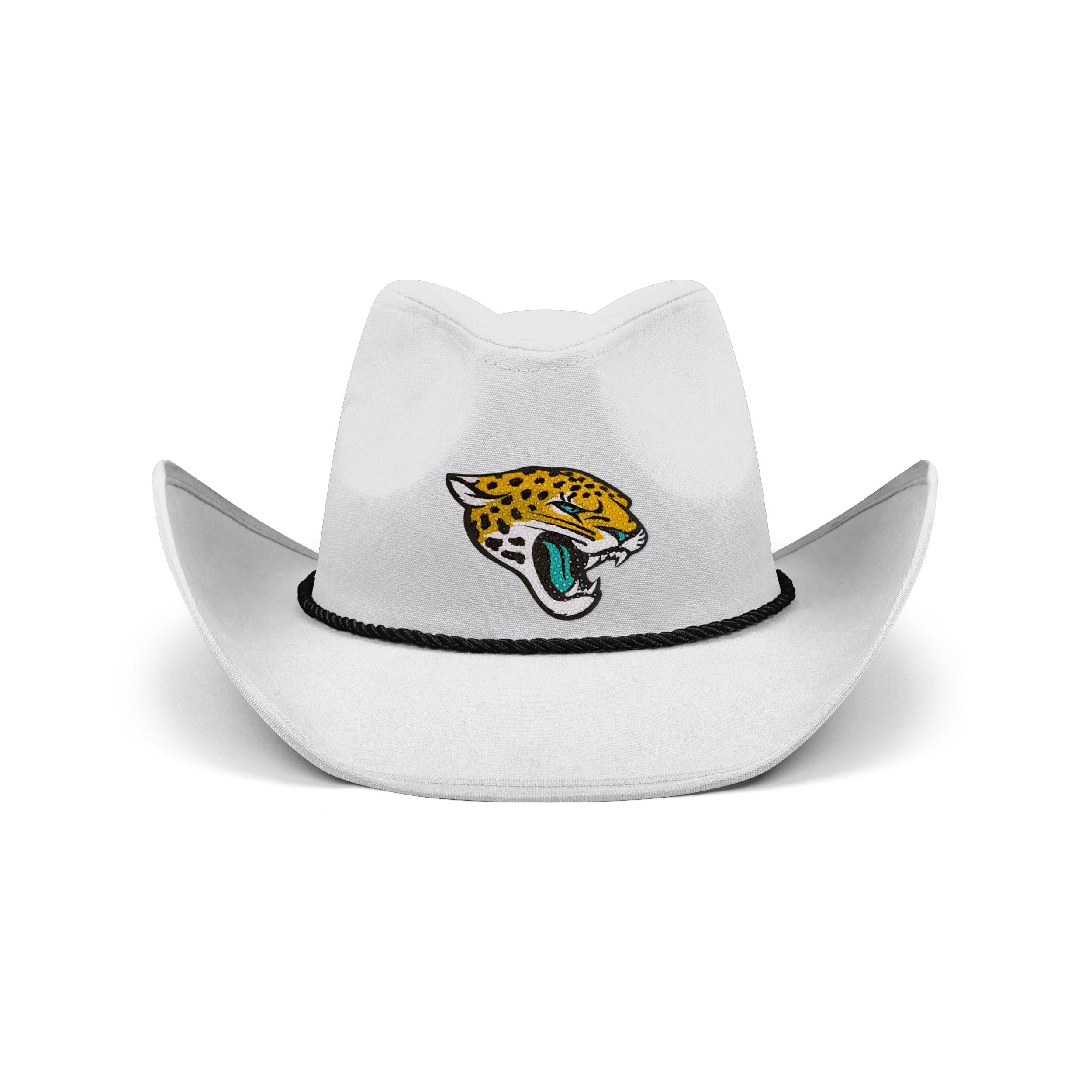 Jacksonville Jaguars NFL White Rhinestone Logo Cowboy Hat - Image 3