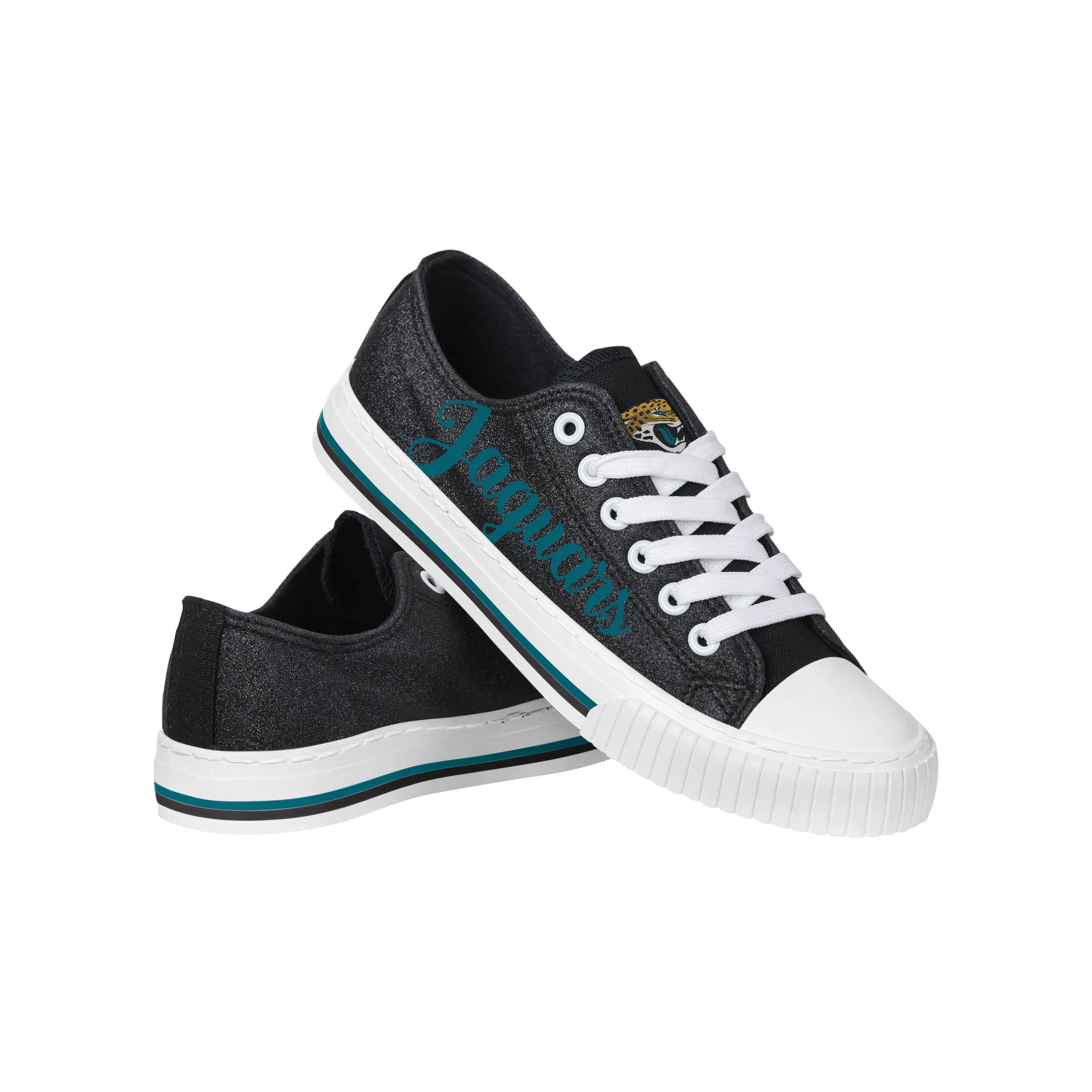 Jacksonville Jaguars NFL Womens Color Glitter Low Top Canvas Shoes