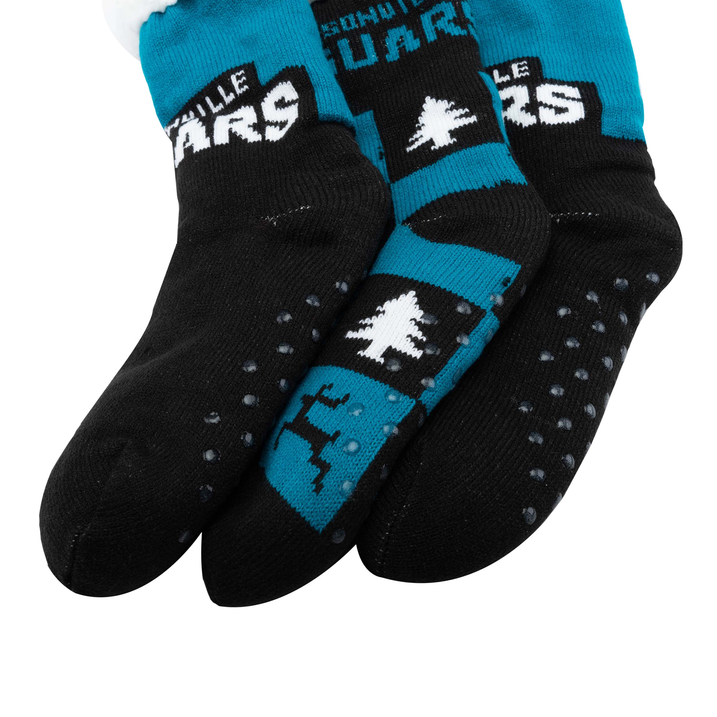 Jacksonville Jaguars NFL Womens Fan Footy 3 Pack Slipper Socks - Image 3