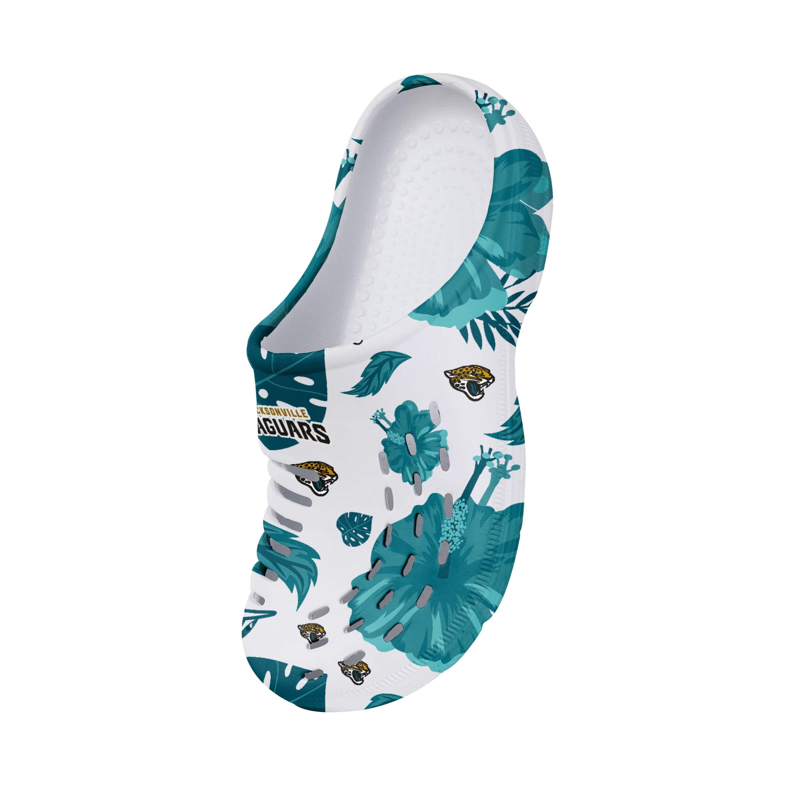 Jacksonville Jaguars NFL Womens Floral White Clog - Image 3