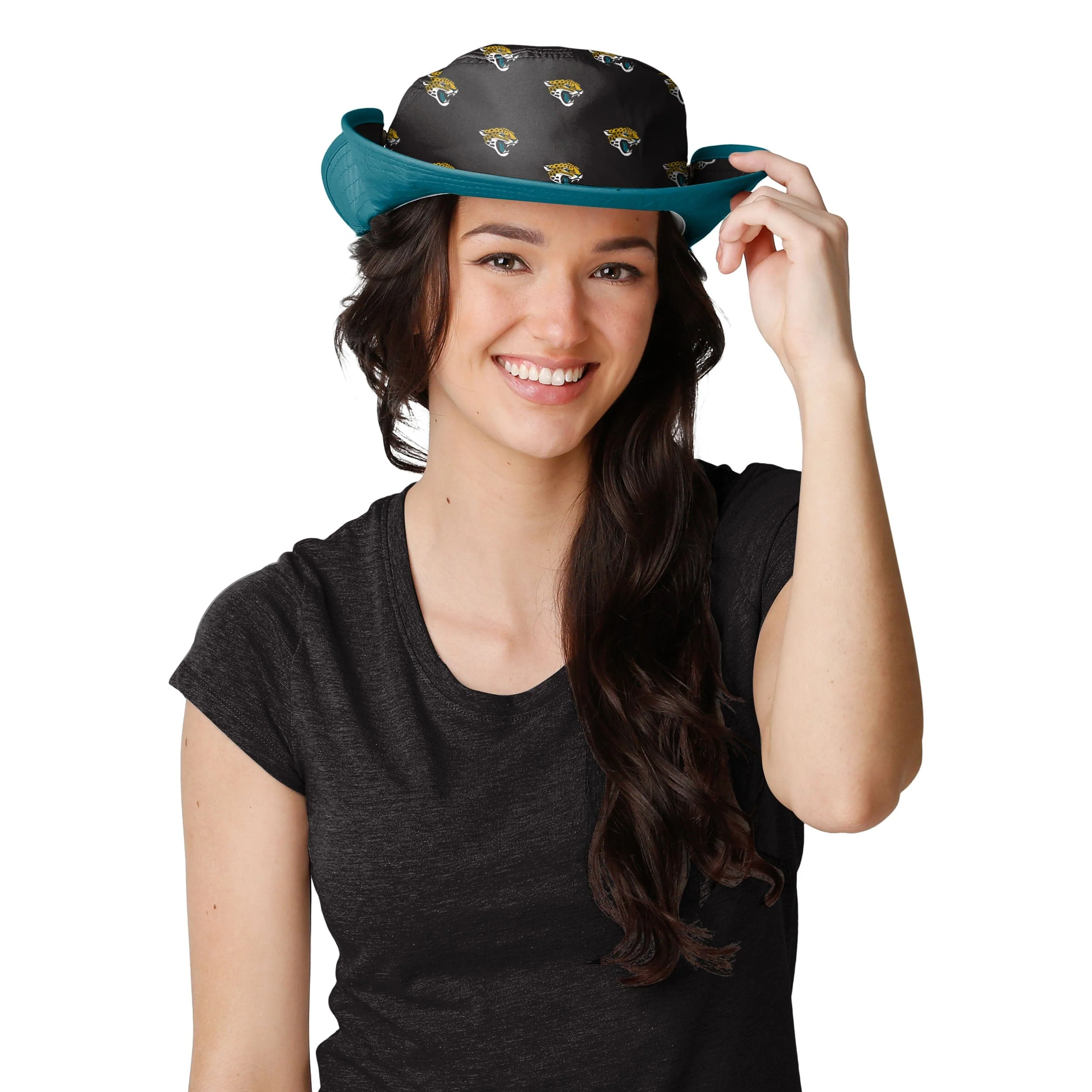 Jacksonville Jaguars NFL Womens Mini Print Hybrid Boonie Hat - Image 4
