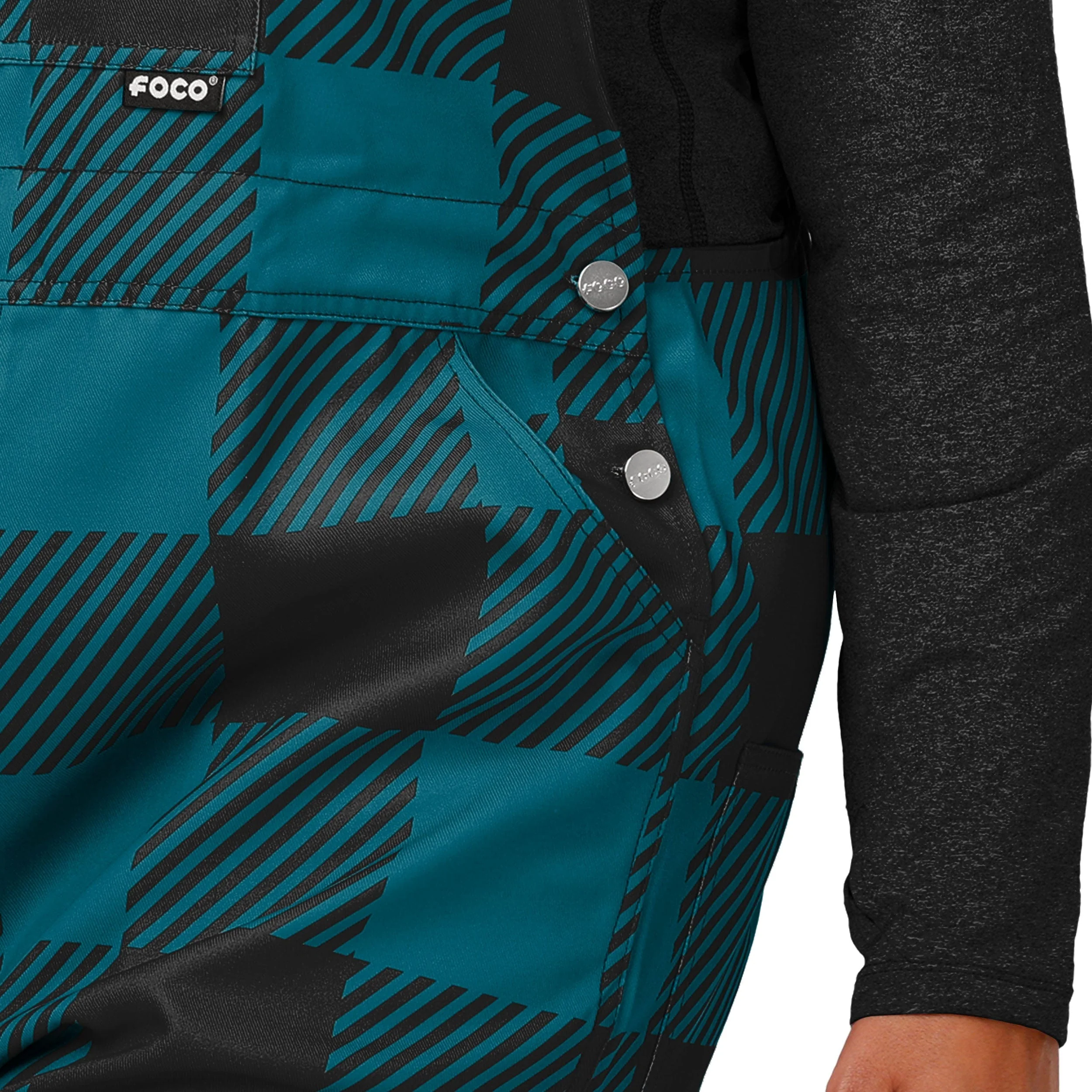 Jacksonville Jaguars NFL Womens Plaid Bib Overalls - Image 5