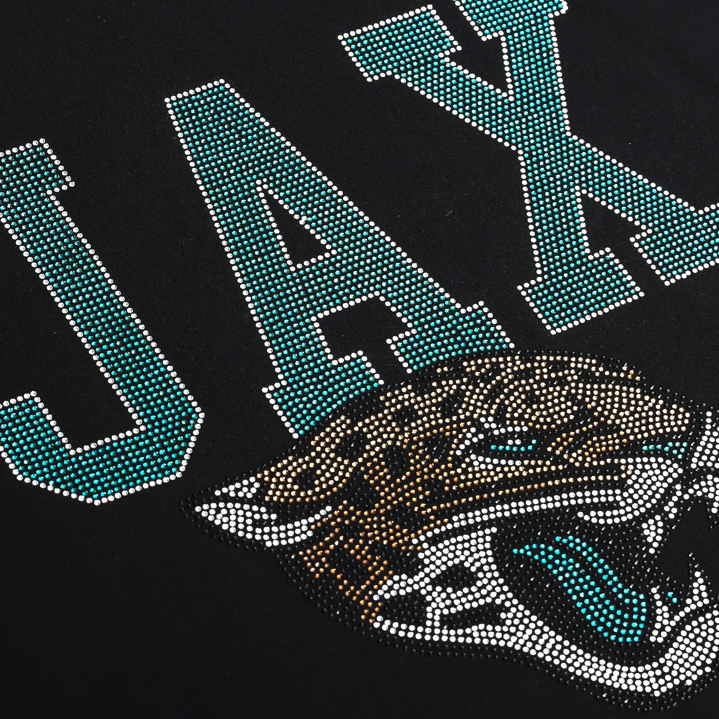 Jacksonville Jaguars NFL Womens Rhinestone Logo Crop Top - Image 2