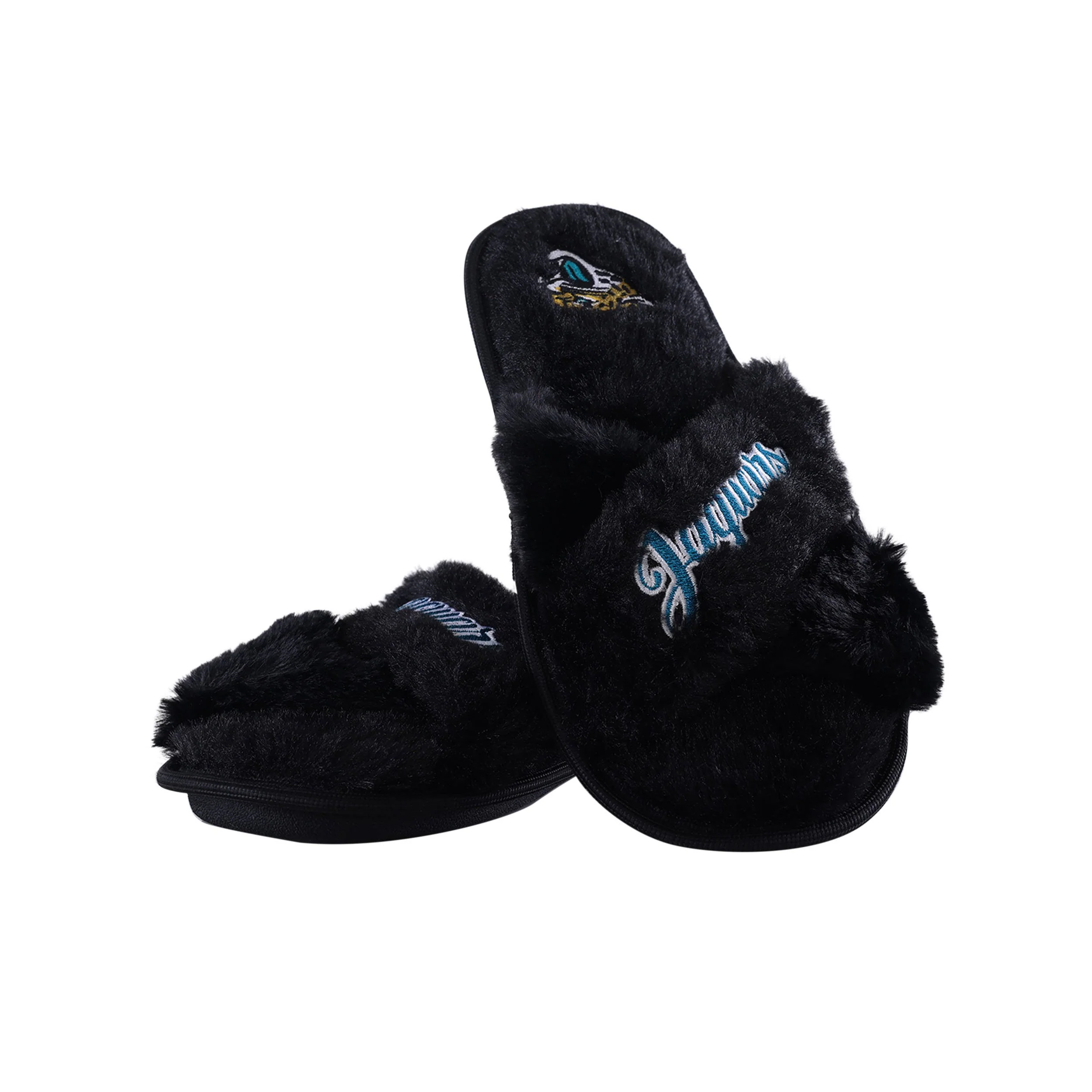 Jacksonville Jaguars NFL Womens Script Wordmark Fur Cross Slide