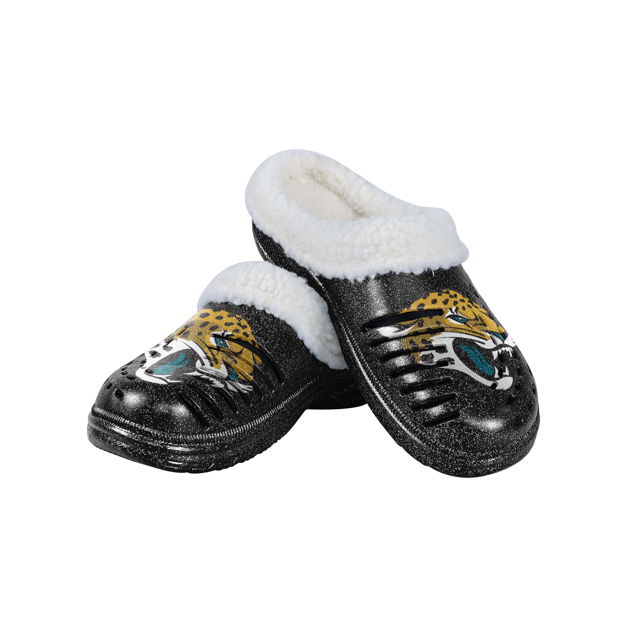 Jacksonville Jaguars NFL Womens Sherpa Lined Glitter Clog